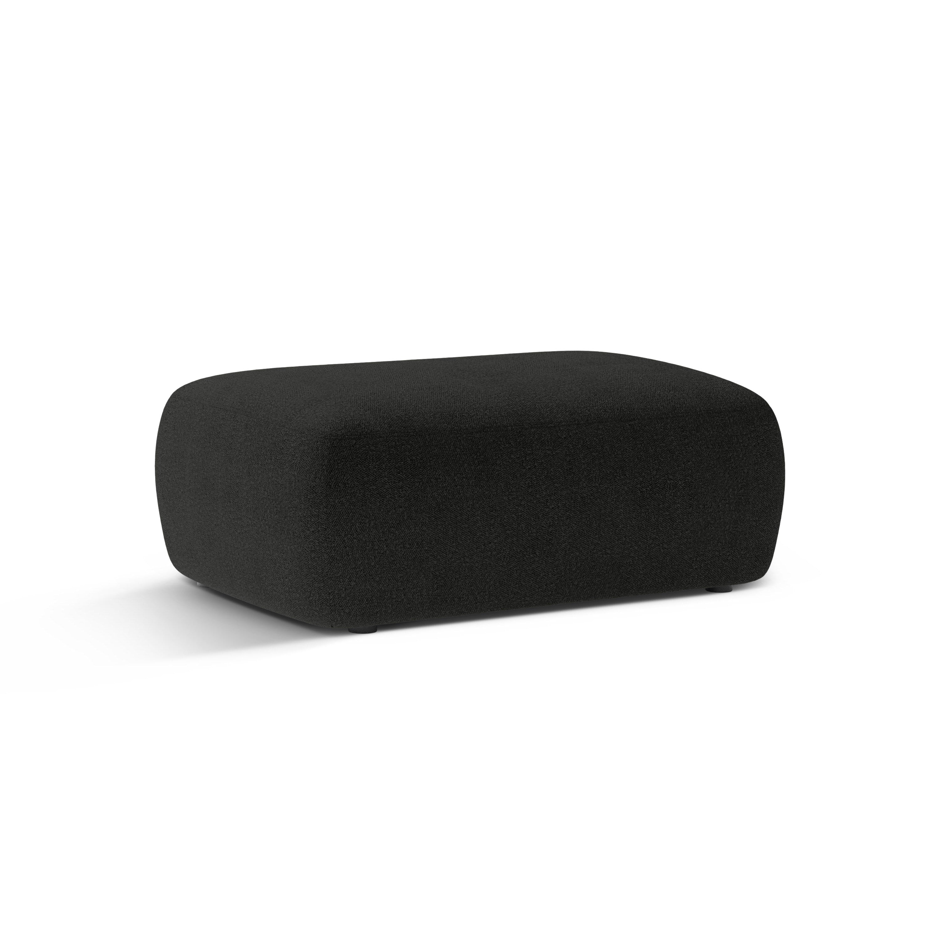 Rechteckiger Hocker KATE schwarzes Boucle