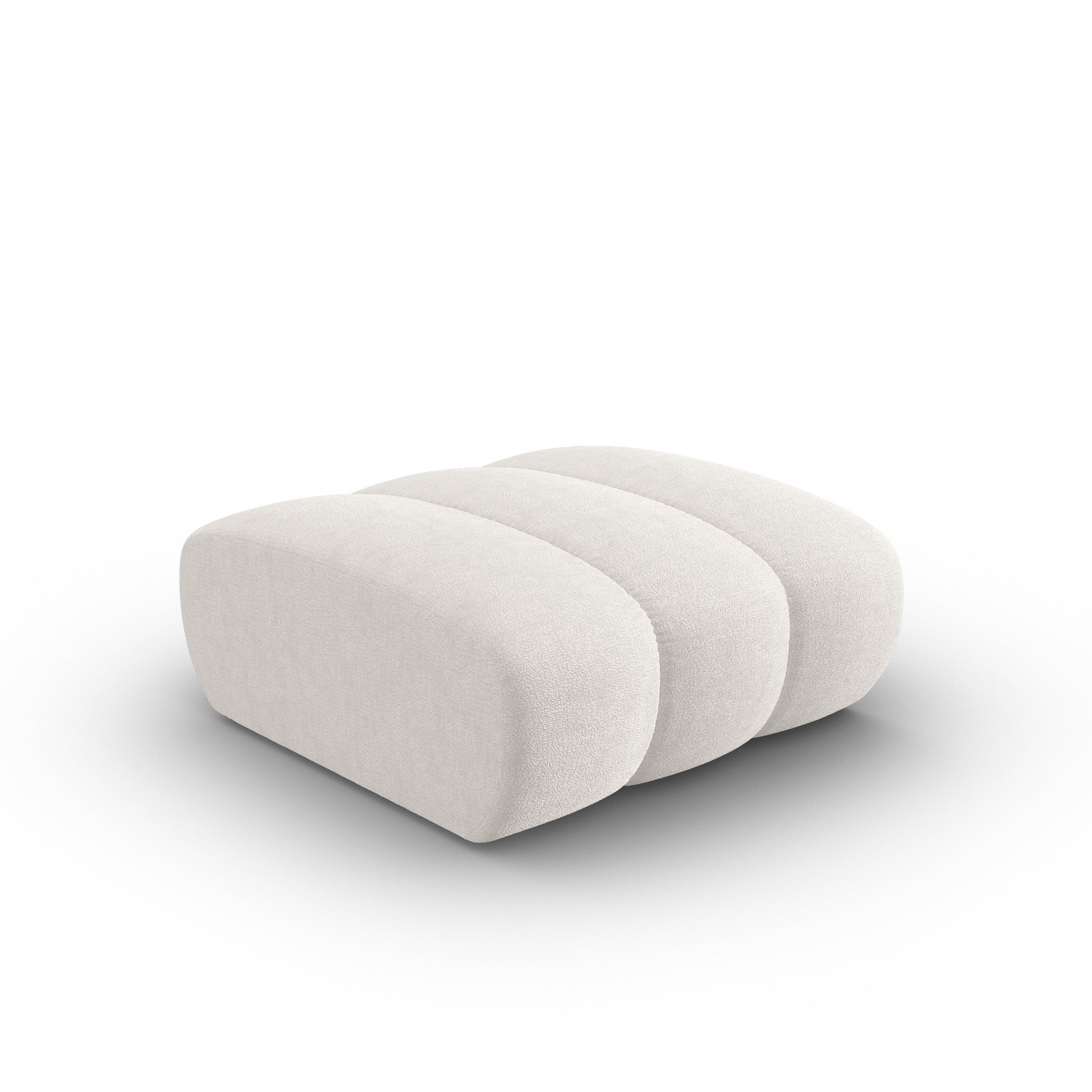Puf w tkaninie szenilowej LUPINE jasnobeżowy – Micadoni