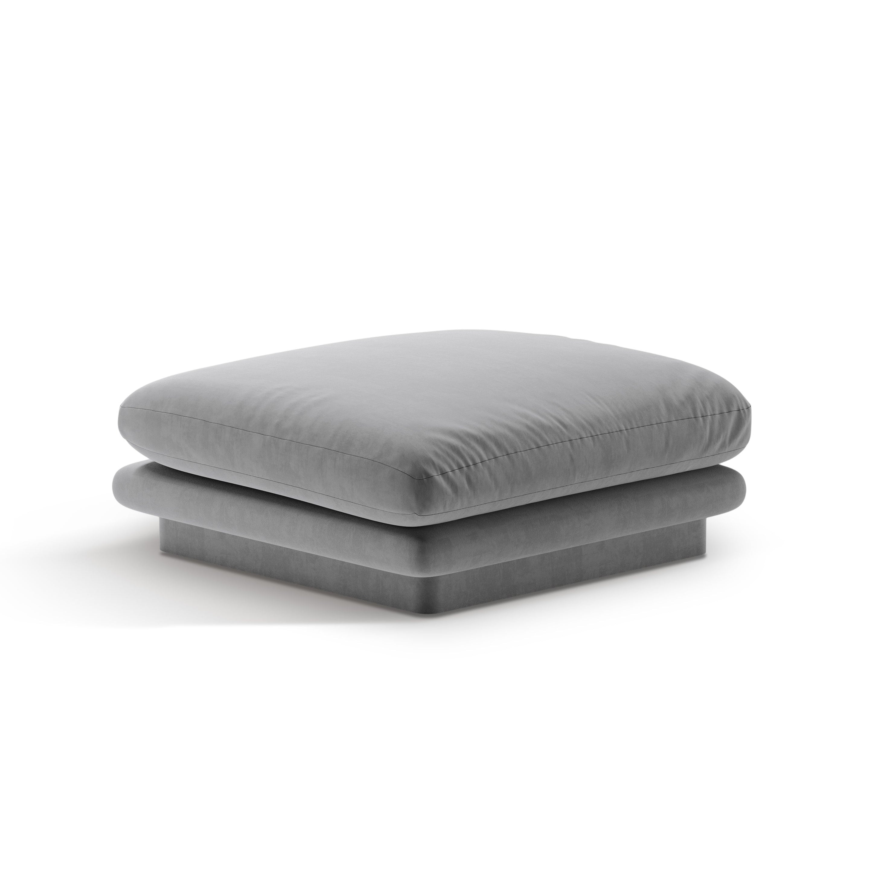 Pouf velvety torino light gray