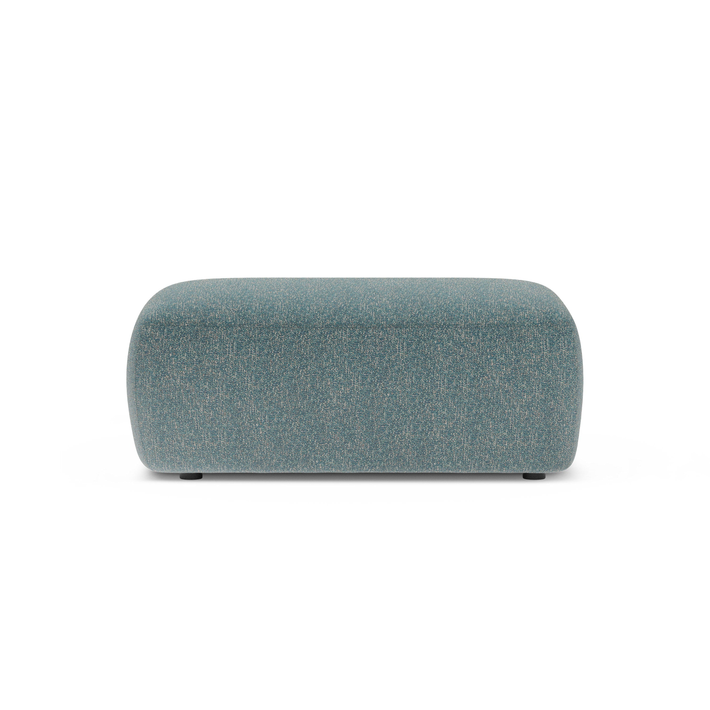 Rechteckiger Hocker KATE blauer Melange