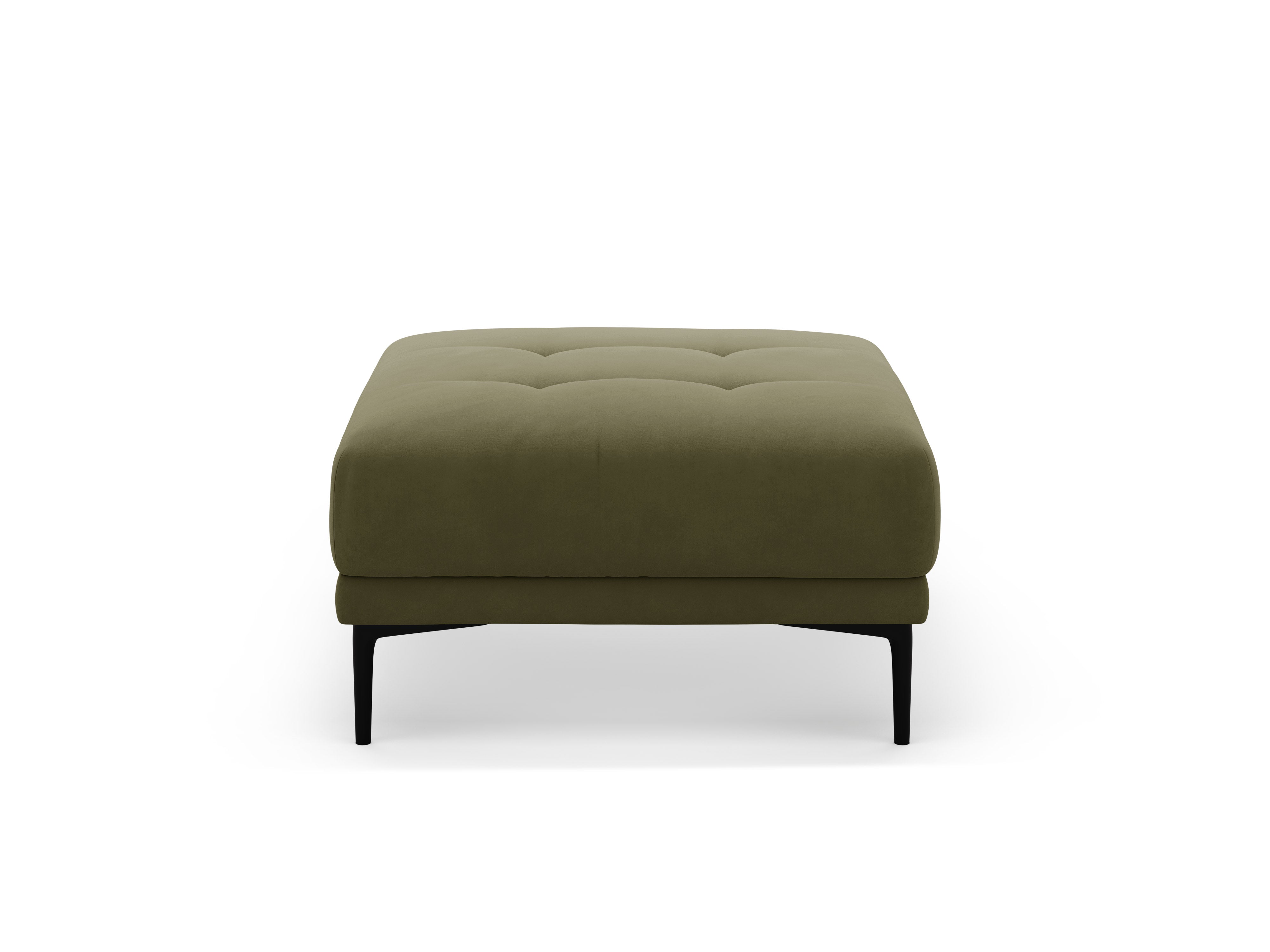 Grüner samtiger quadratischer Pouf BEMY
