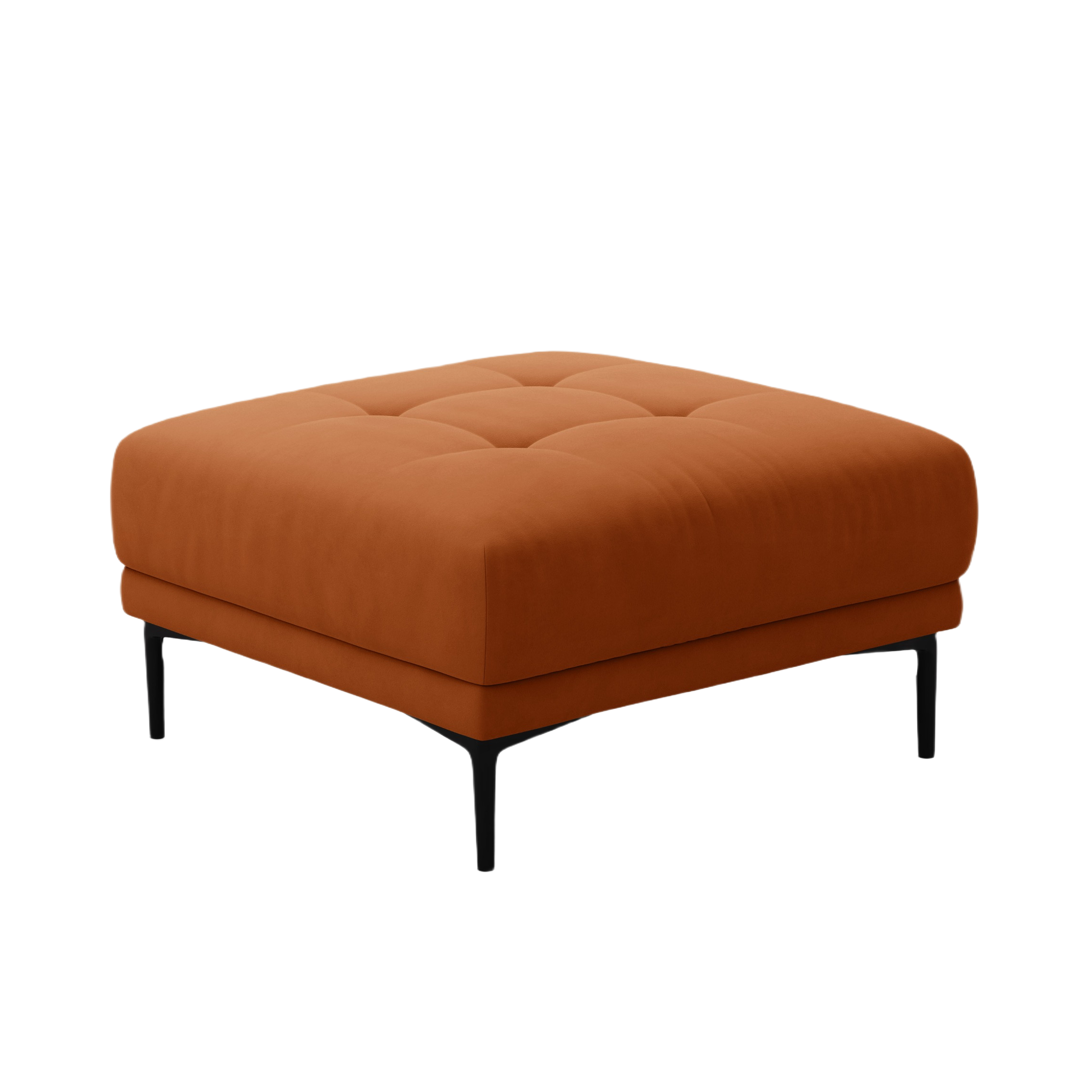 Square Velvet Pouf BEMY Terracotta