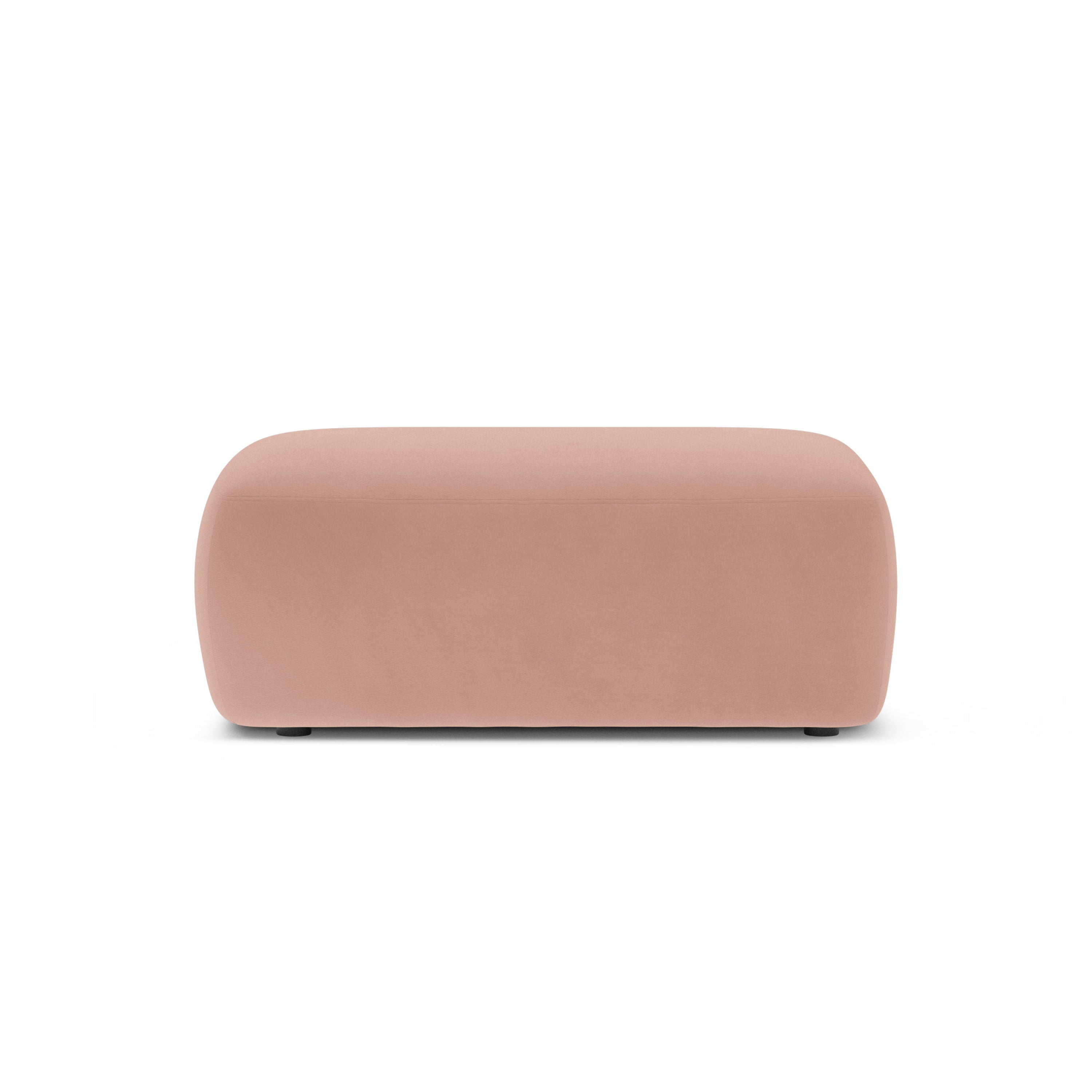 Rechteckiger Samtpouf KATE rosa