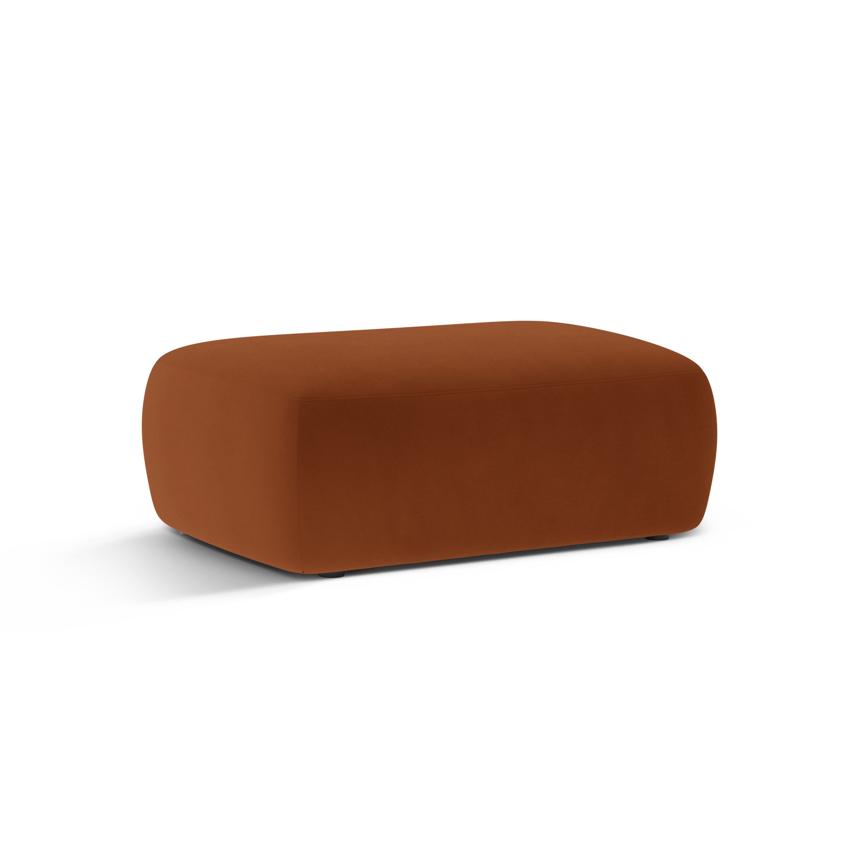 Rechteckiger Samtpouf KATE Terrakotta