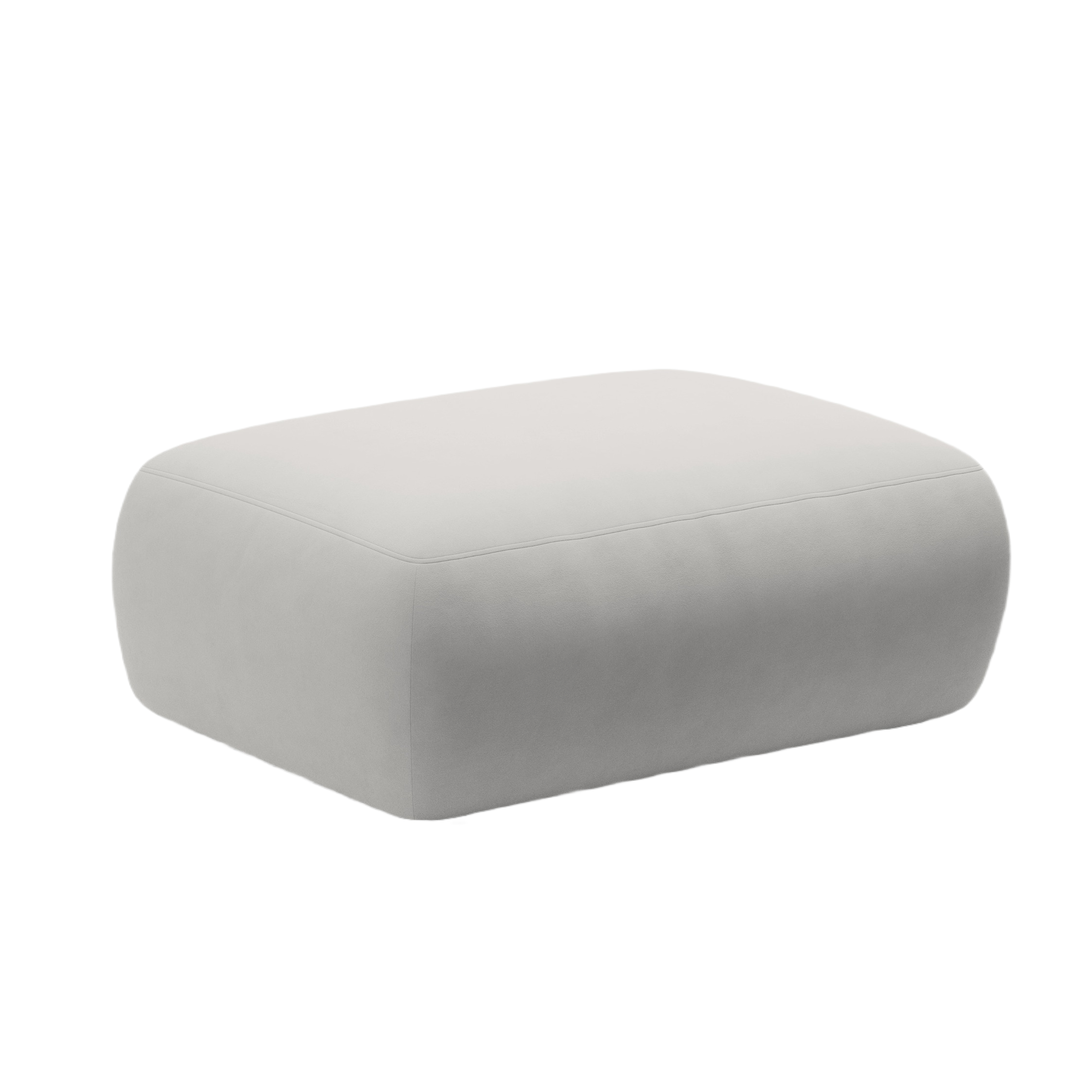 Rectangular Velvet Pouf KATE Light Gray