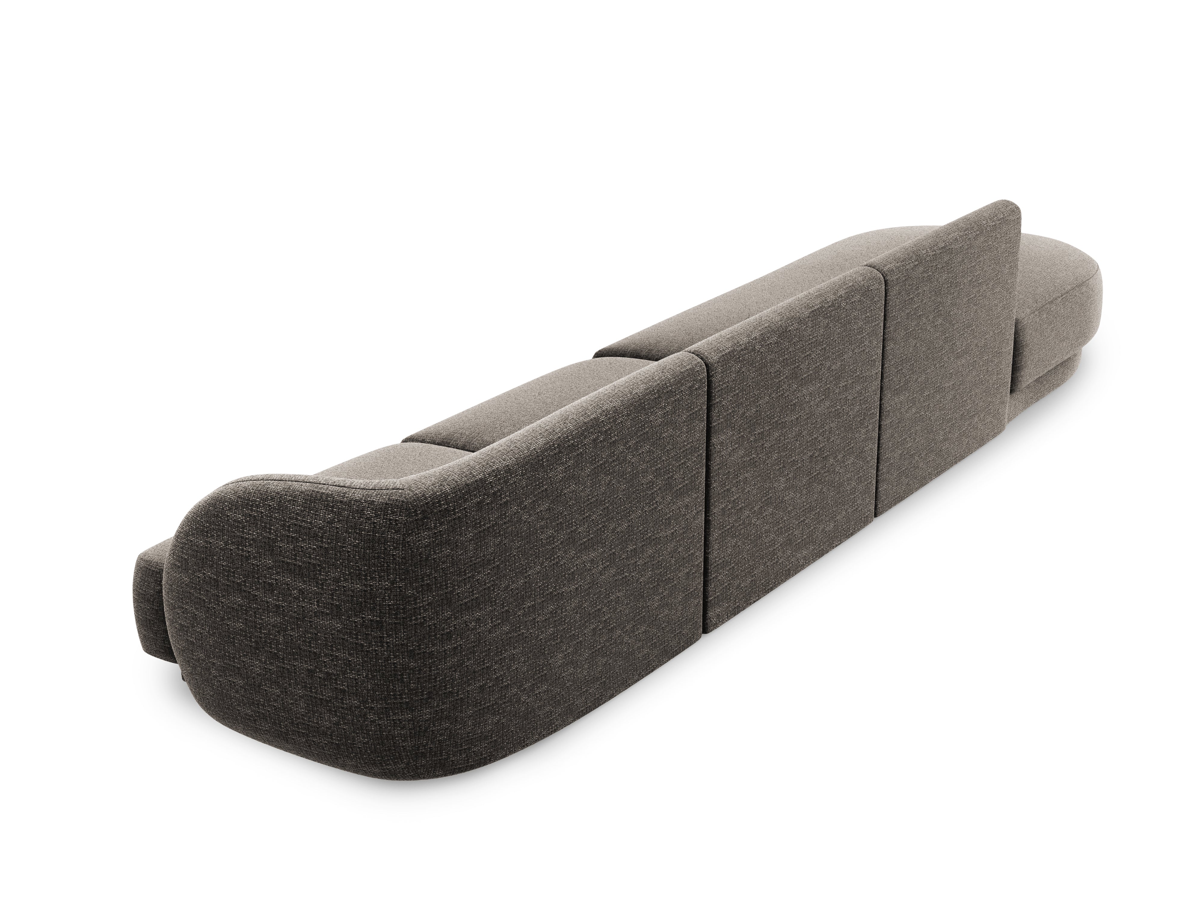 Sofa lewostronna 4-osobowa w tkaninie szenilowej otwarta MILEY szary Micadoni Eye on Design