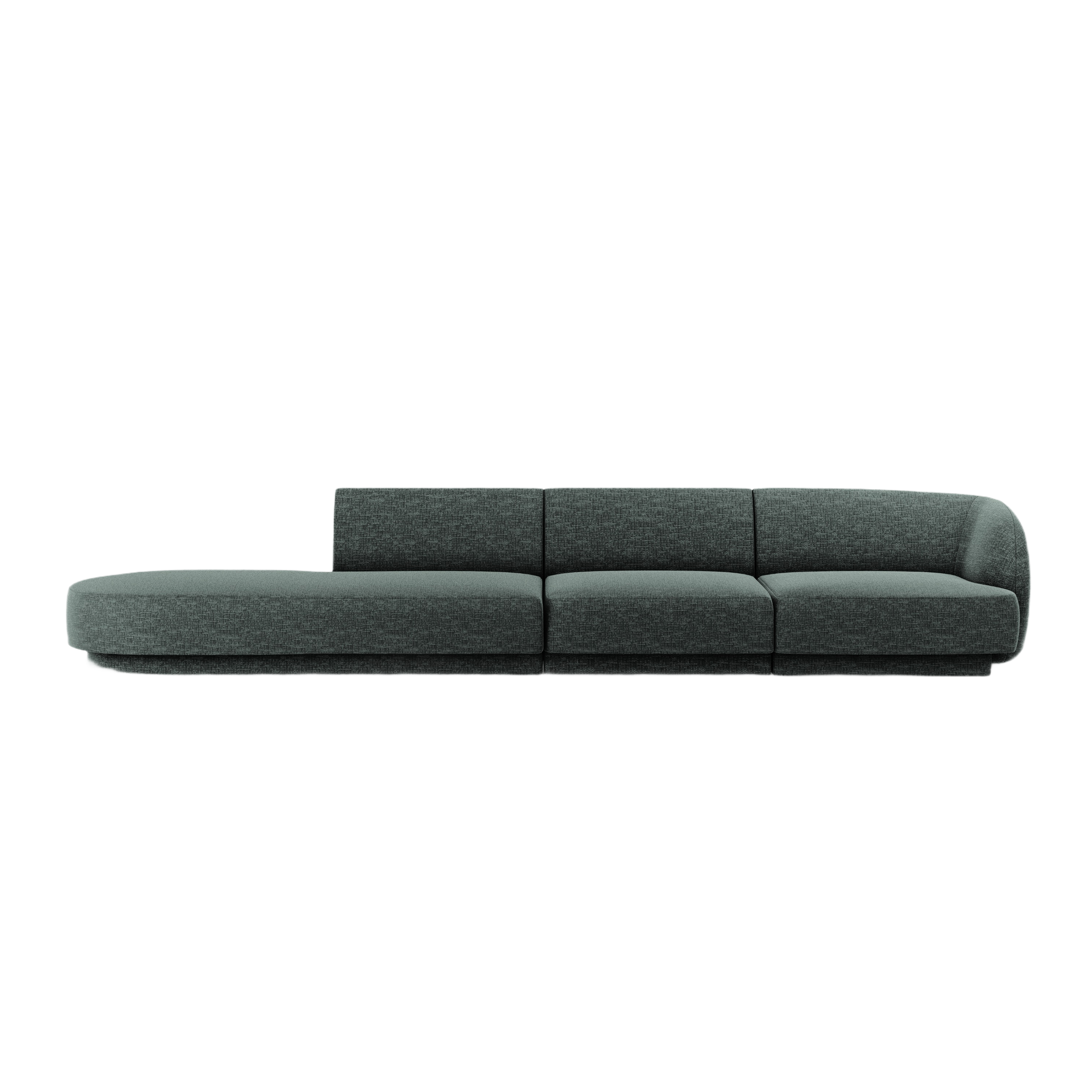 Sofa linksseitig 4-sitzig offen MILEY petrol samtig