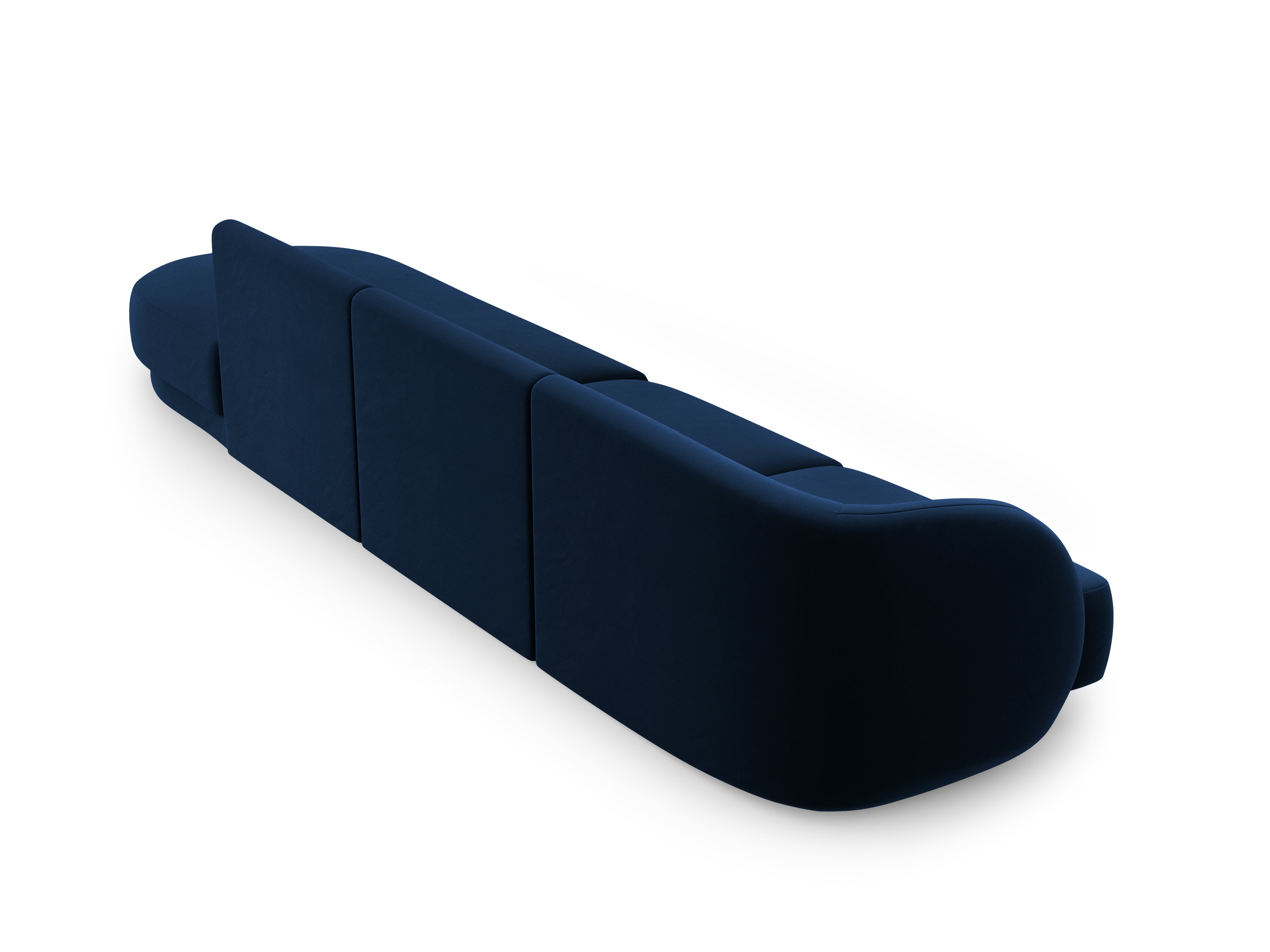 Sofa aksamitna prawostronna 4-osobowa otwarta MILEY granat królewski Micadoni Eye on Design