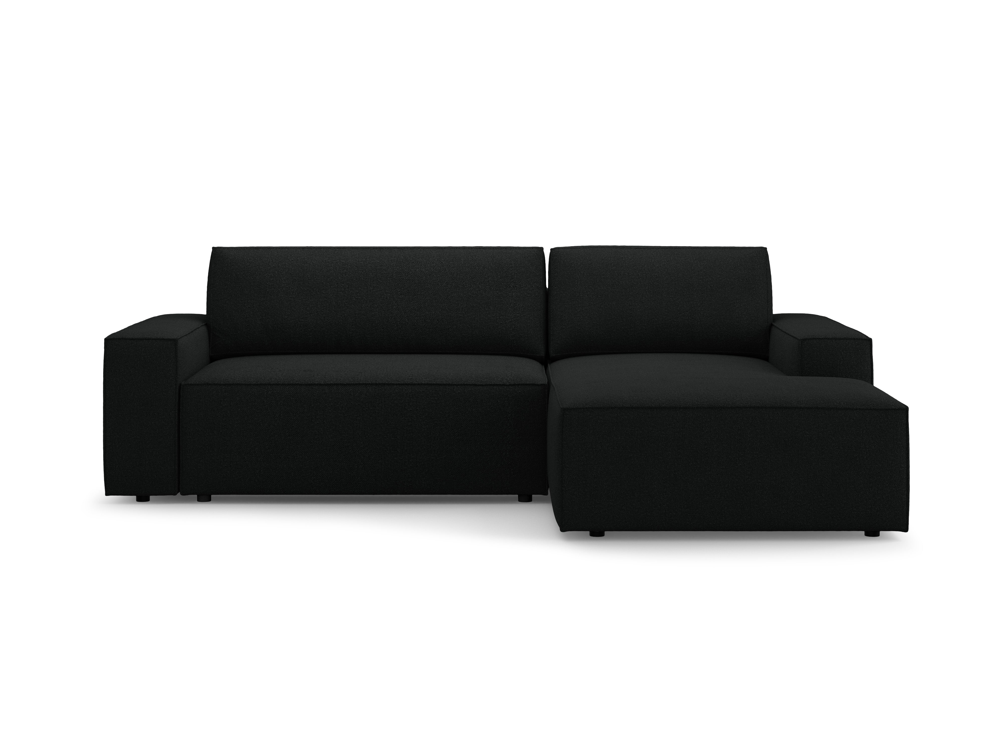 Rechtsseitige Schlafcouch JODIE in schwarzem Boucle