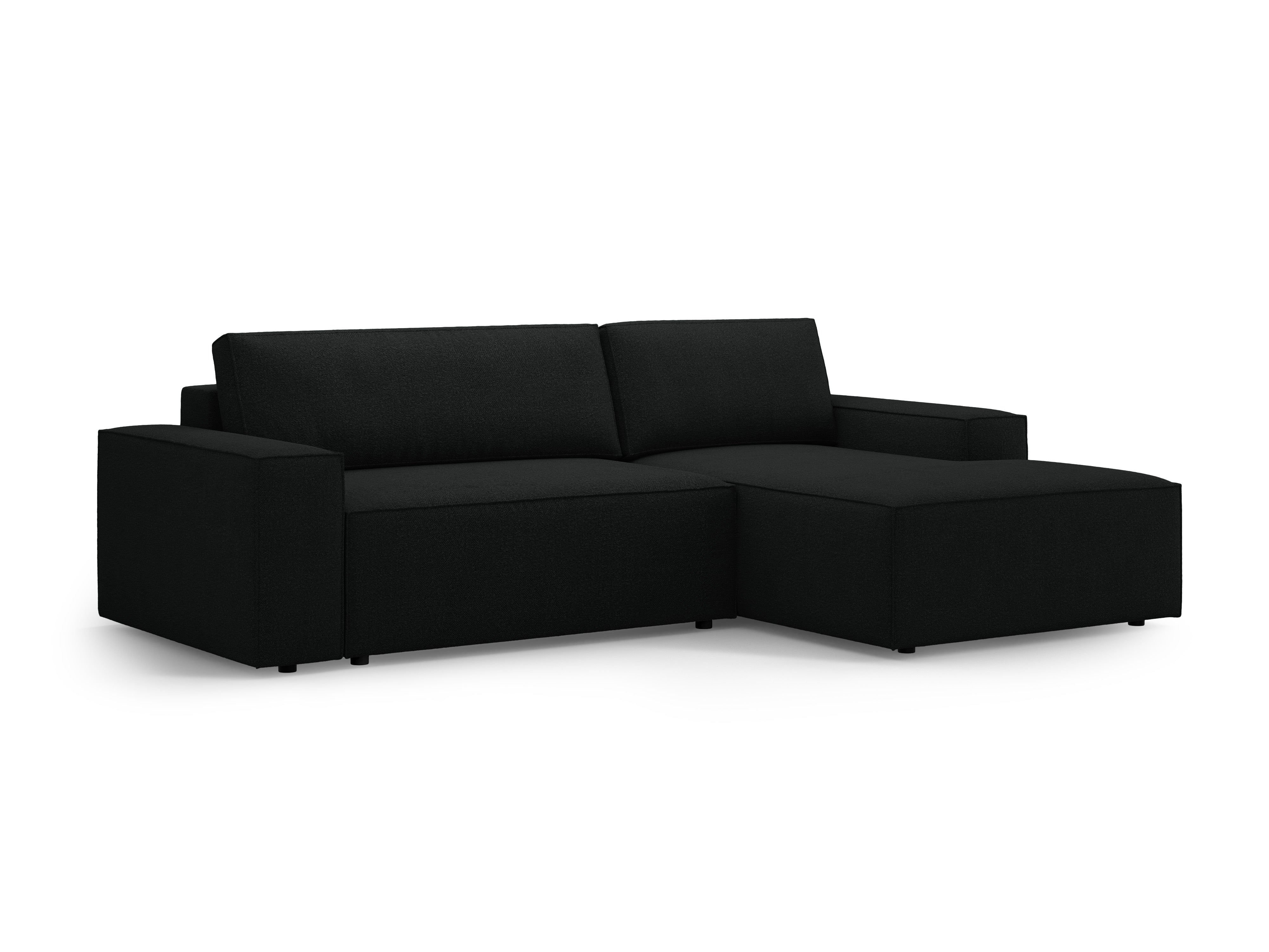 Rechtsseitige Schlafcouch JODIE in schwarzem Boucle