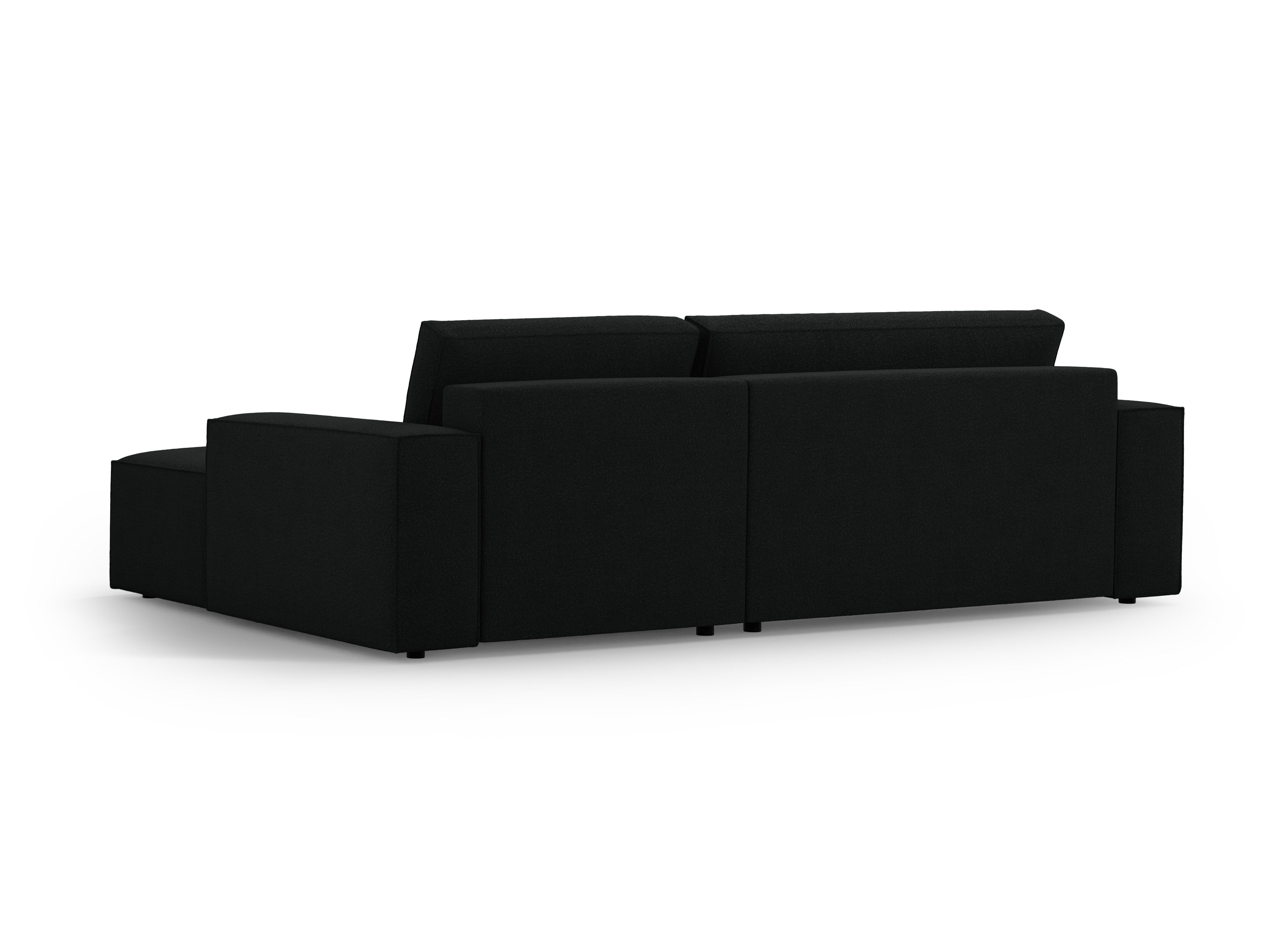 Rechtsseitige Schlafcouch JODIE in schwarzem Boucle