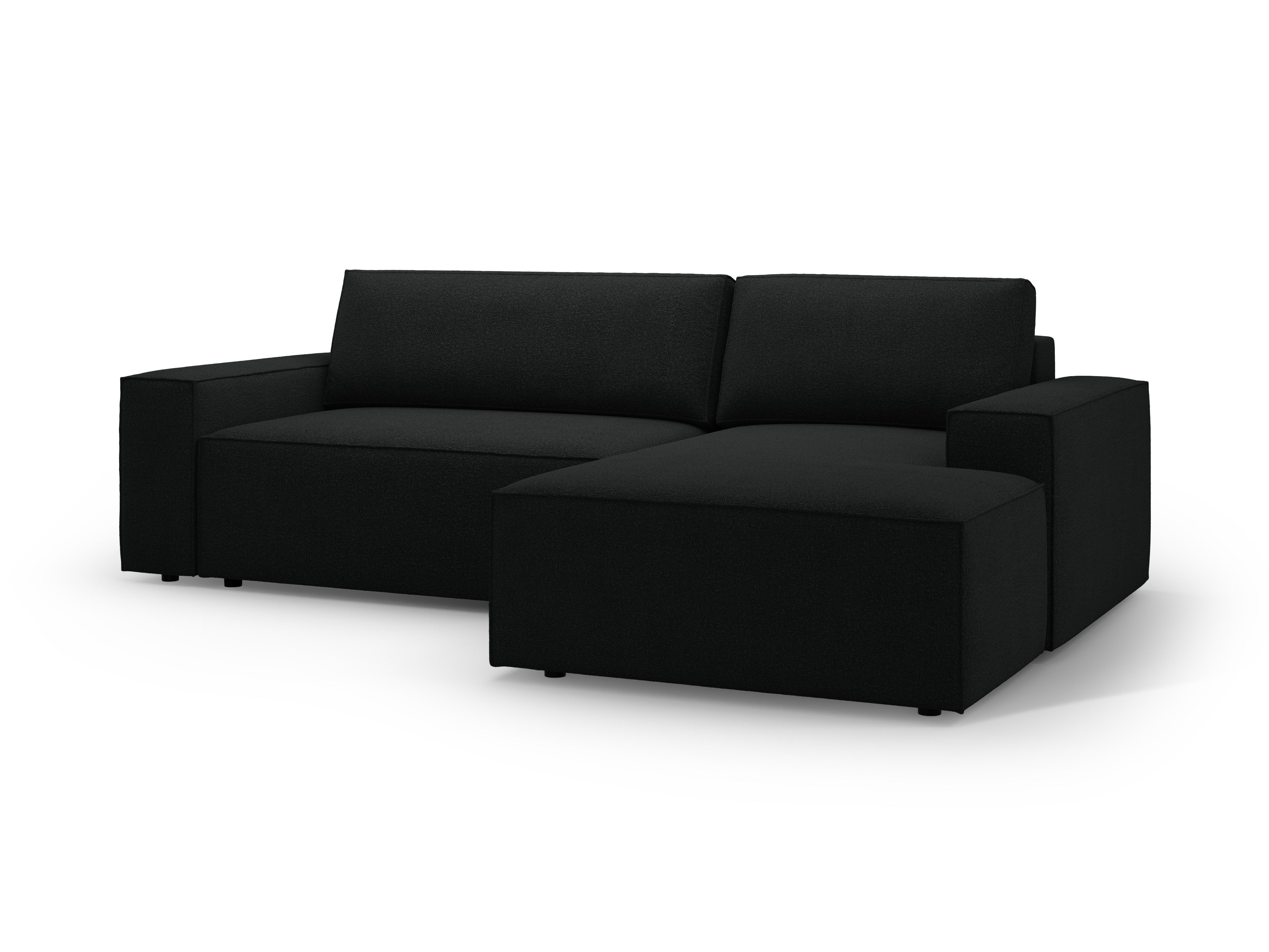 Rechtsseitige Schlafcouch JODIE in schwarzem Boucle