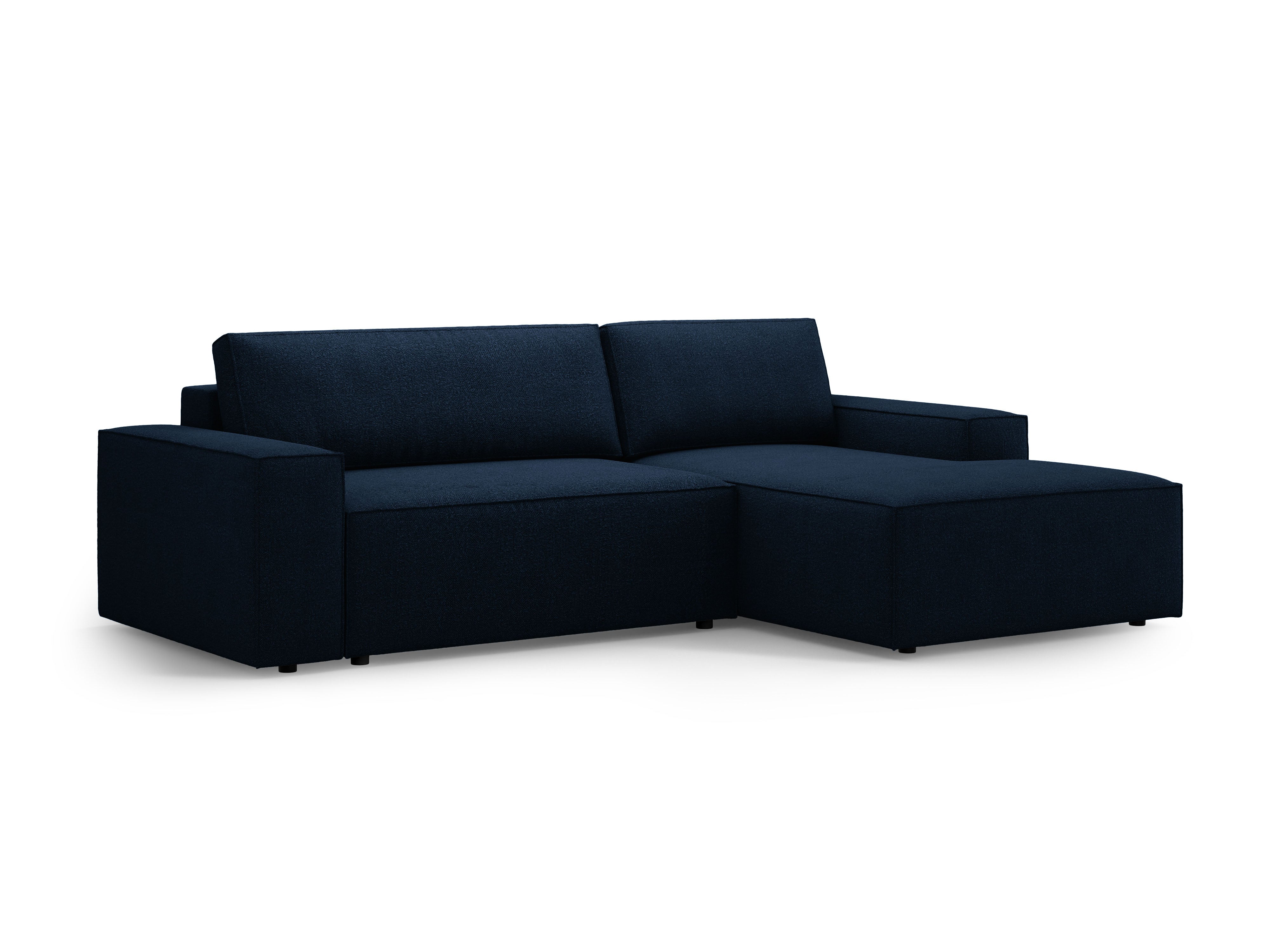 Rechtsseitiges Schlafsofa JODIE dunkelblau Boucle