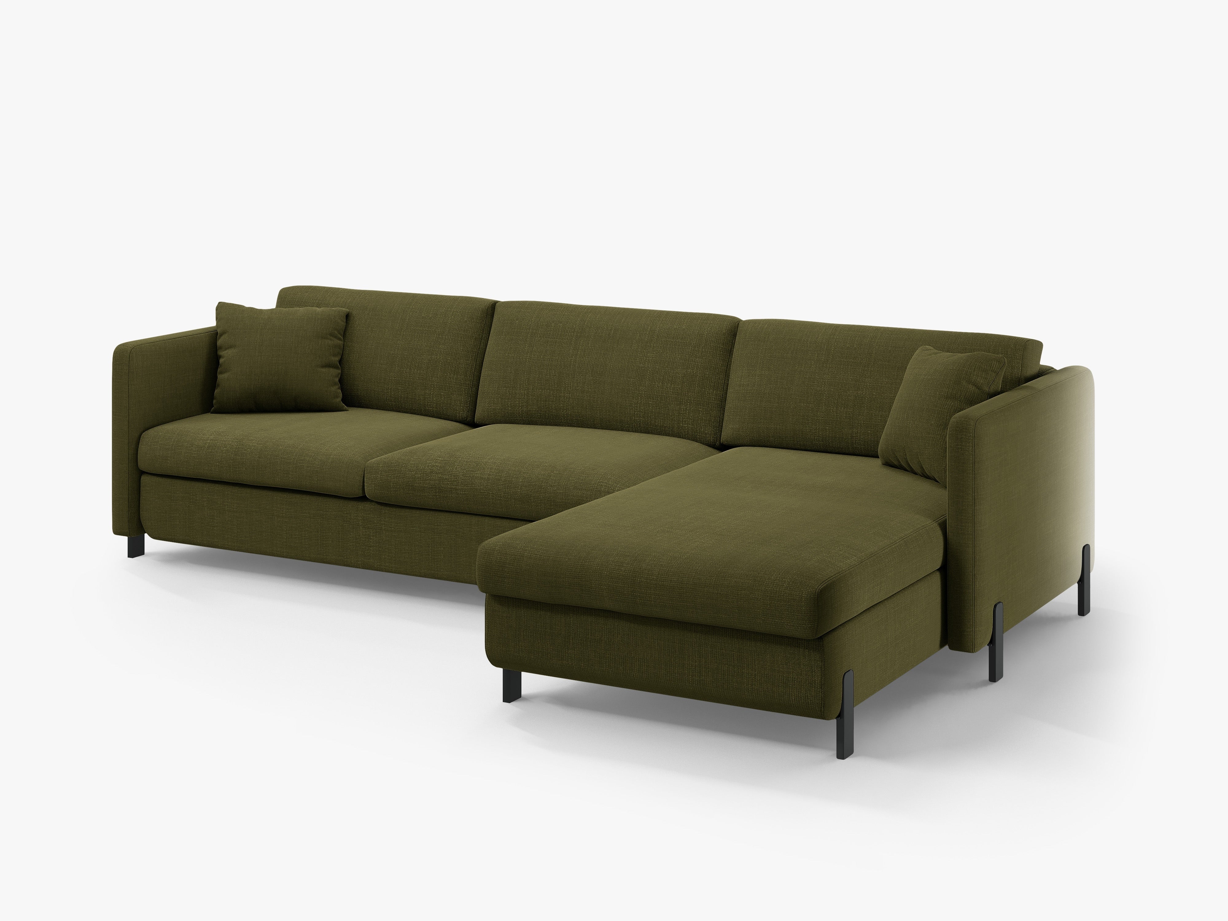 Right Corner Sofa with Bed Function and Box, "Gloria", 5 Seats, Green, 280x170x80
Made in Europe