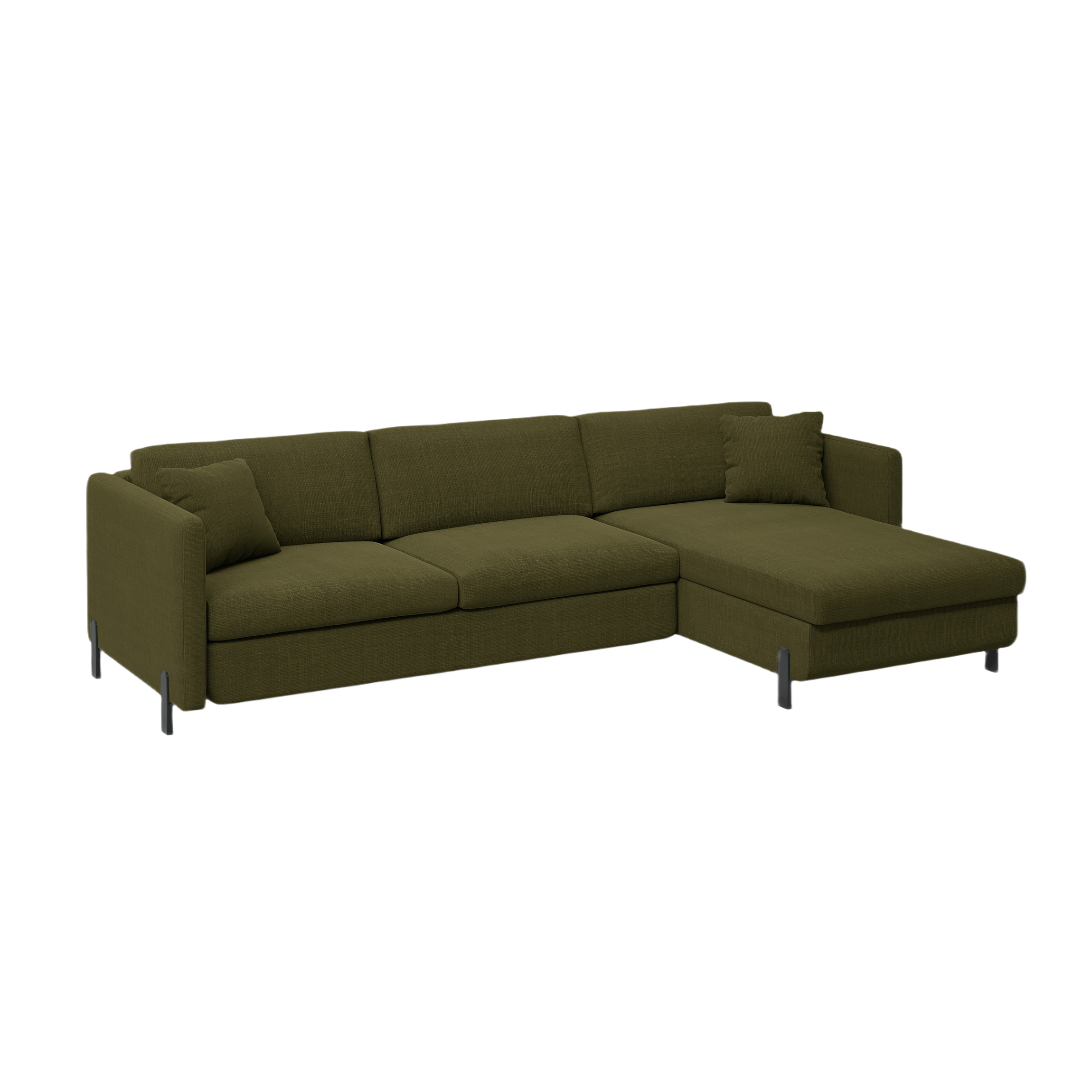 Right Corner Sofa with Bed Function and Box, "Gloria", 5 Seats, Green, 280x170x80
Made in Europe