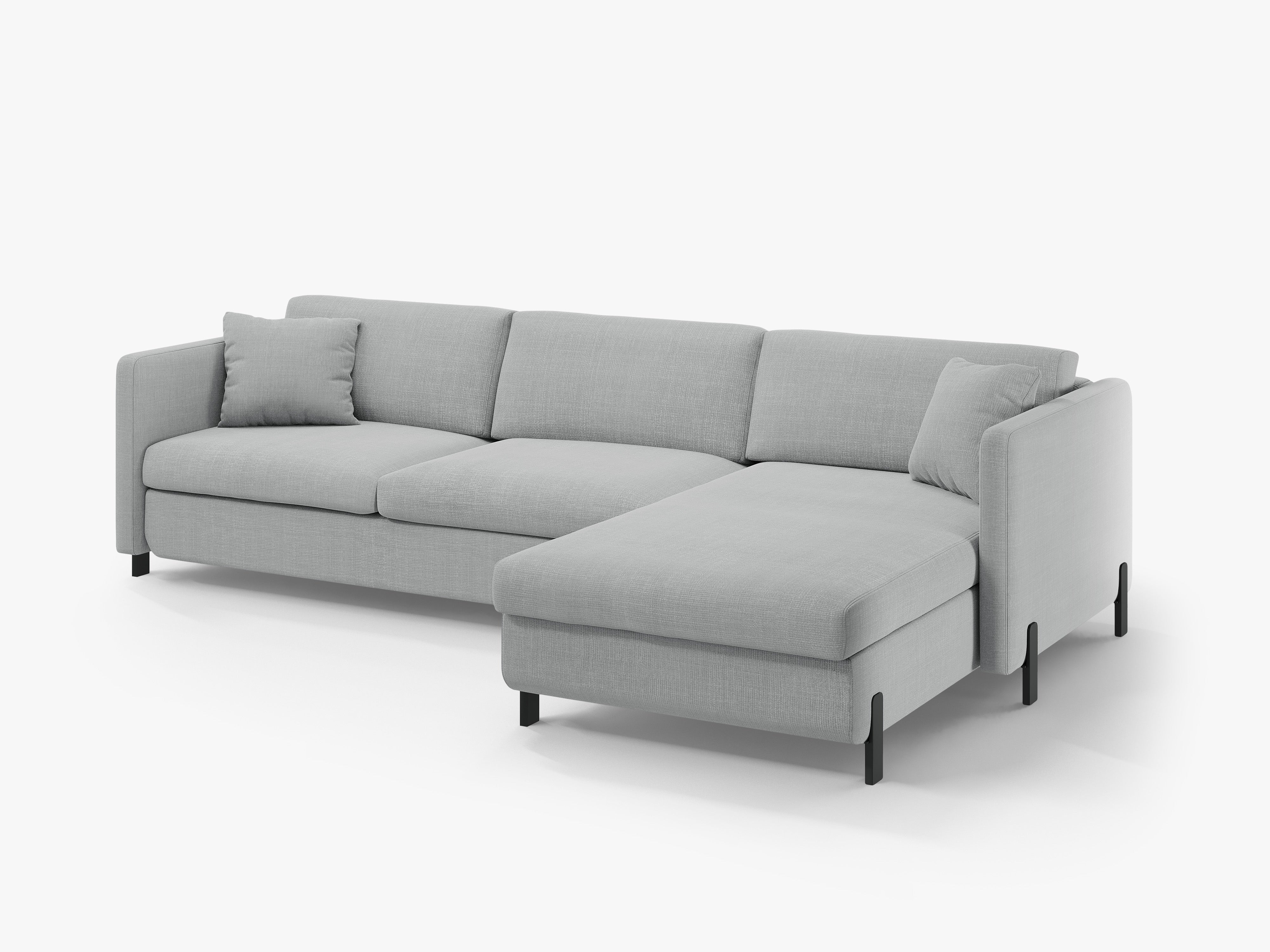 Rechte Ecke -Sofa mit Bettfunktion und Box, "Gloria", 5 Sitze, hellgrau, 280x170x80
In Europa gemacht