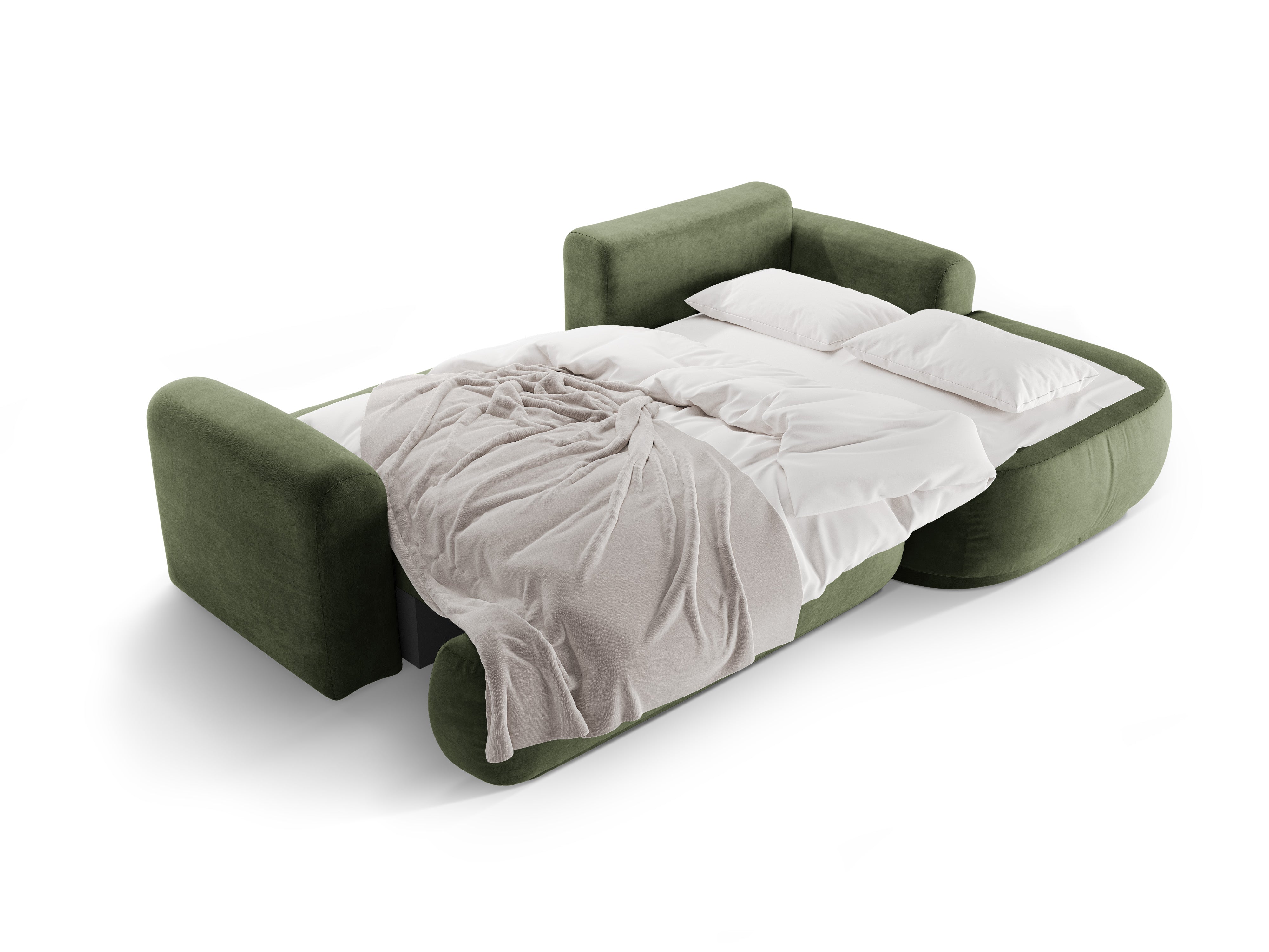 Right -sided velvet corner with Ella Zielony sleeping function