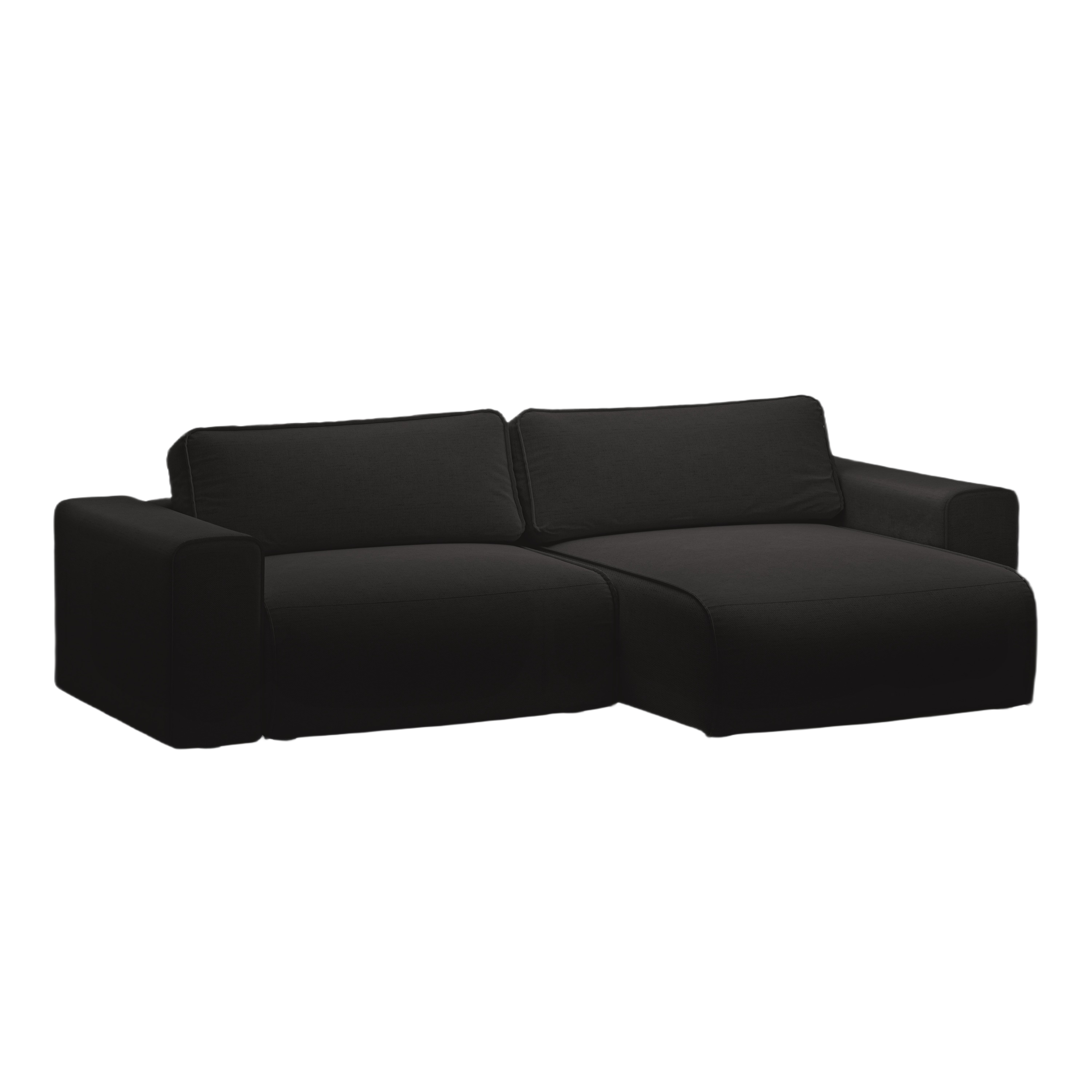 Rechtsseitiges 3-Sitzer-Sofa mit Schlaffunktion VICTOR in schwarzem Chenille