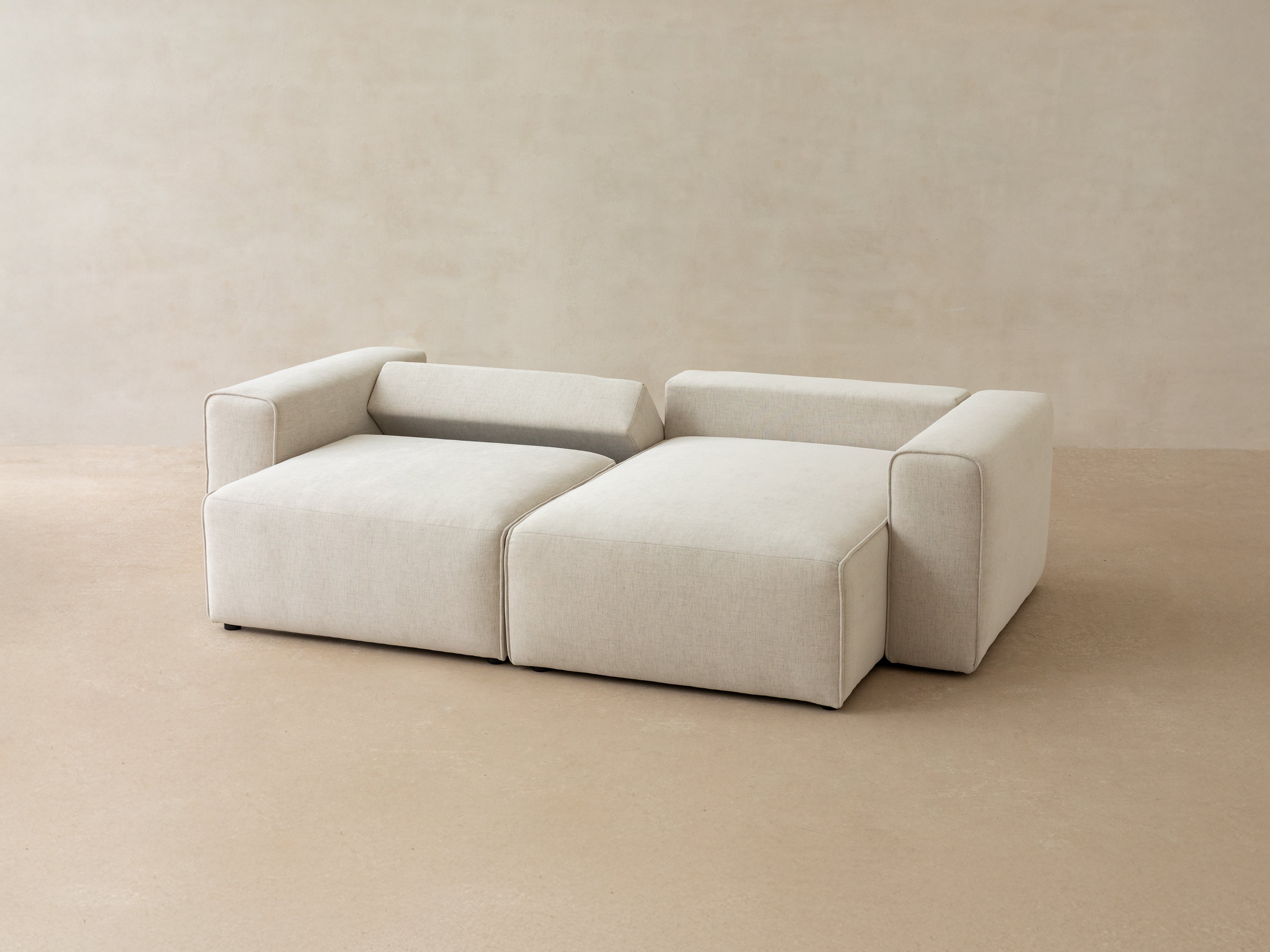 Right-facing 3-seater sofa bed VICTOR brick chenille