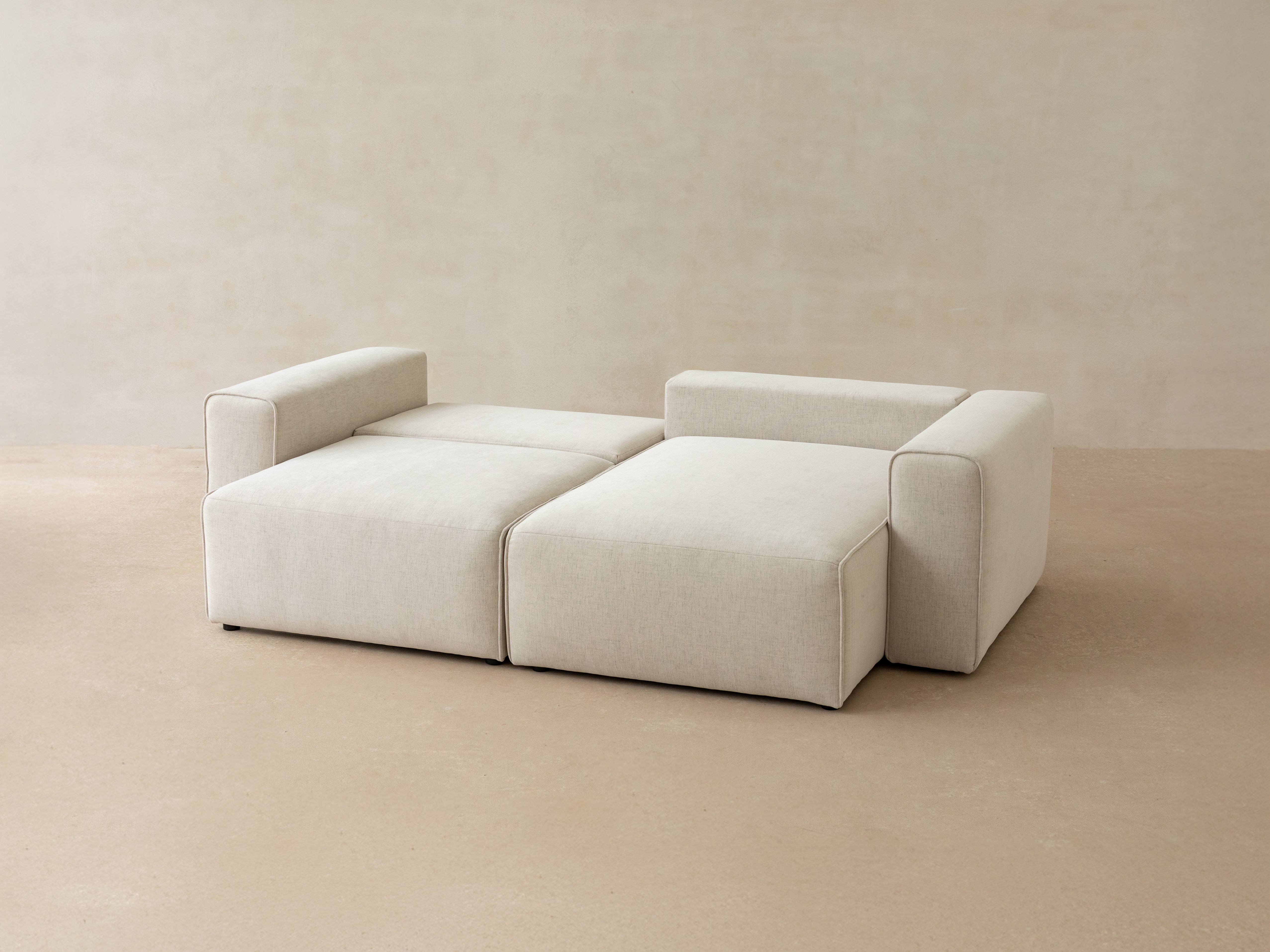 Right-facing 3-seater sofa bed VICTOR brick chenille