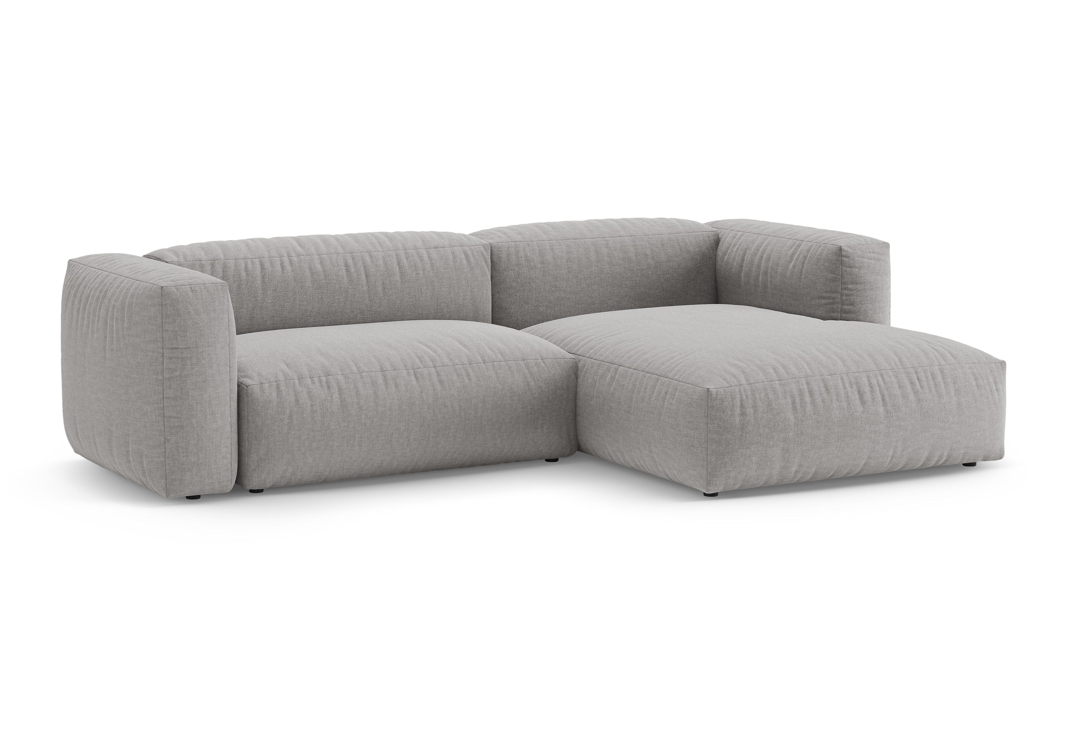Right-facing corner sofa bed MARTINA light gray