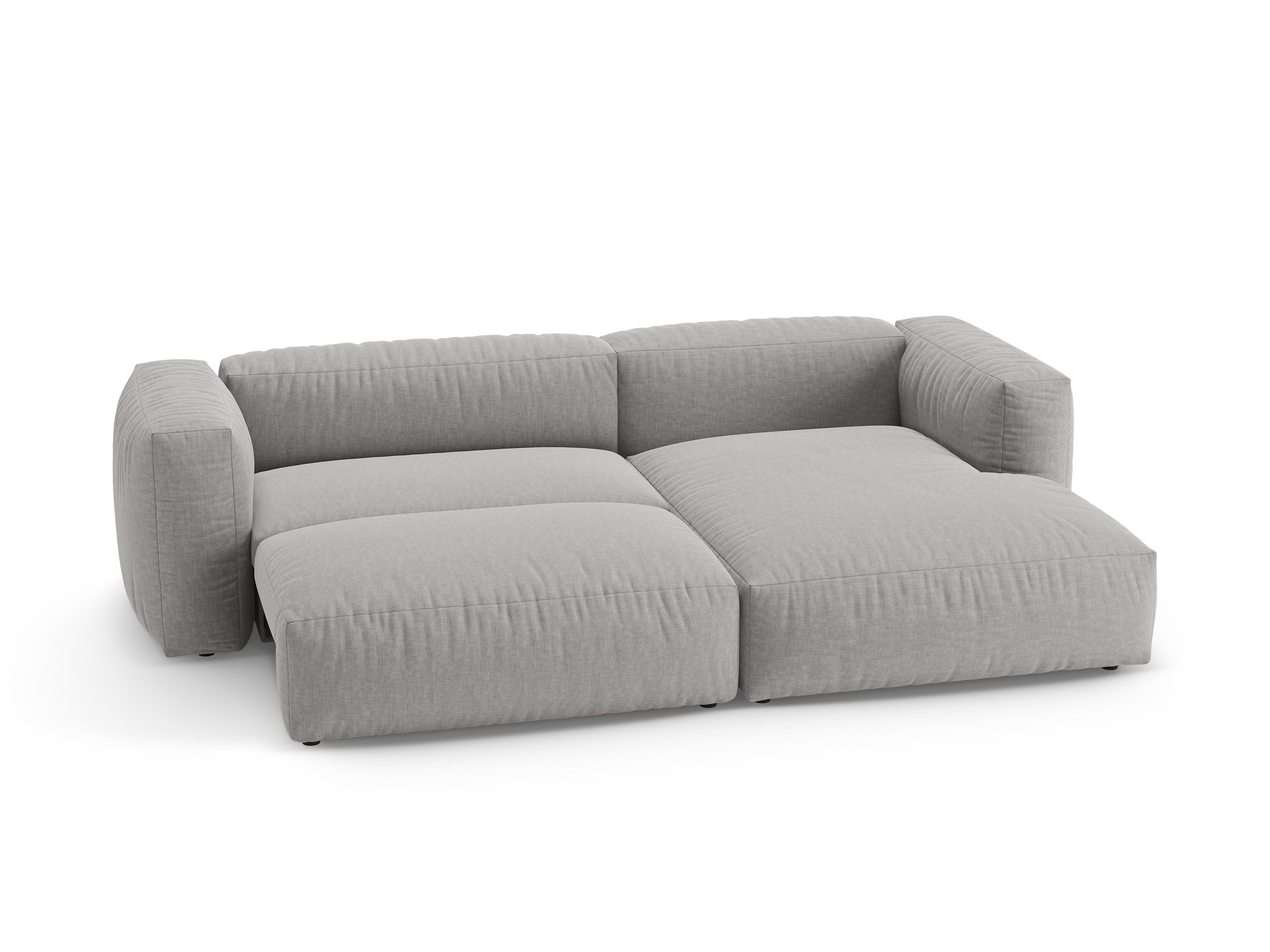 Right-facing corner sofa bed MARTINA light gray