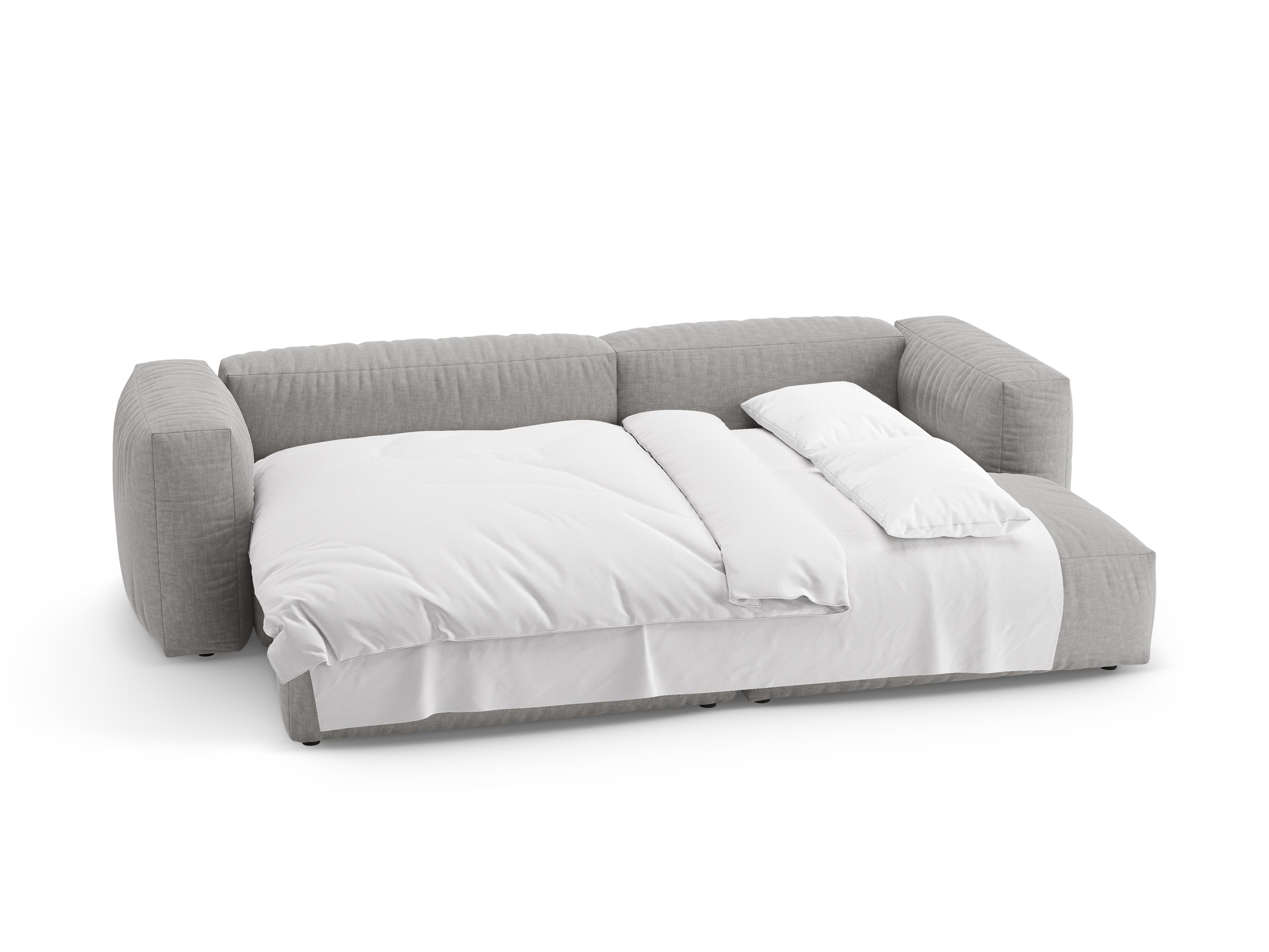 Right-facing corner sofa bed MARTINA light gray