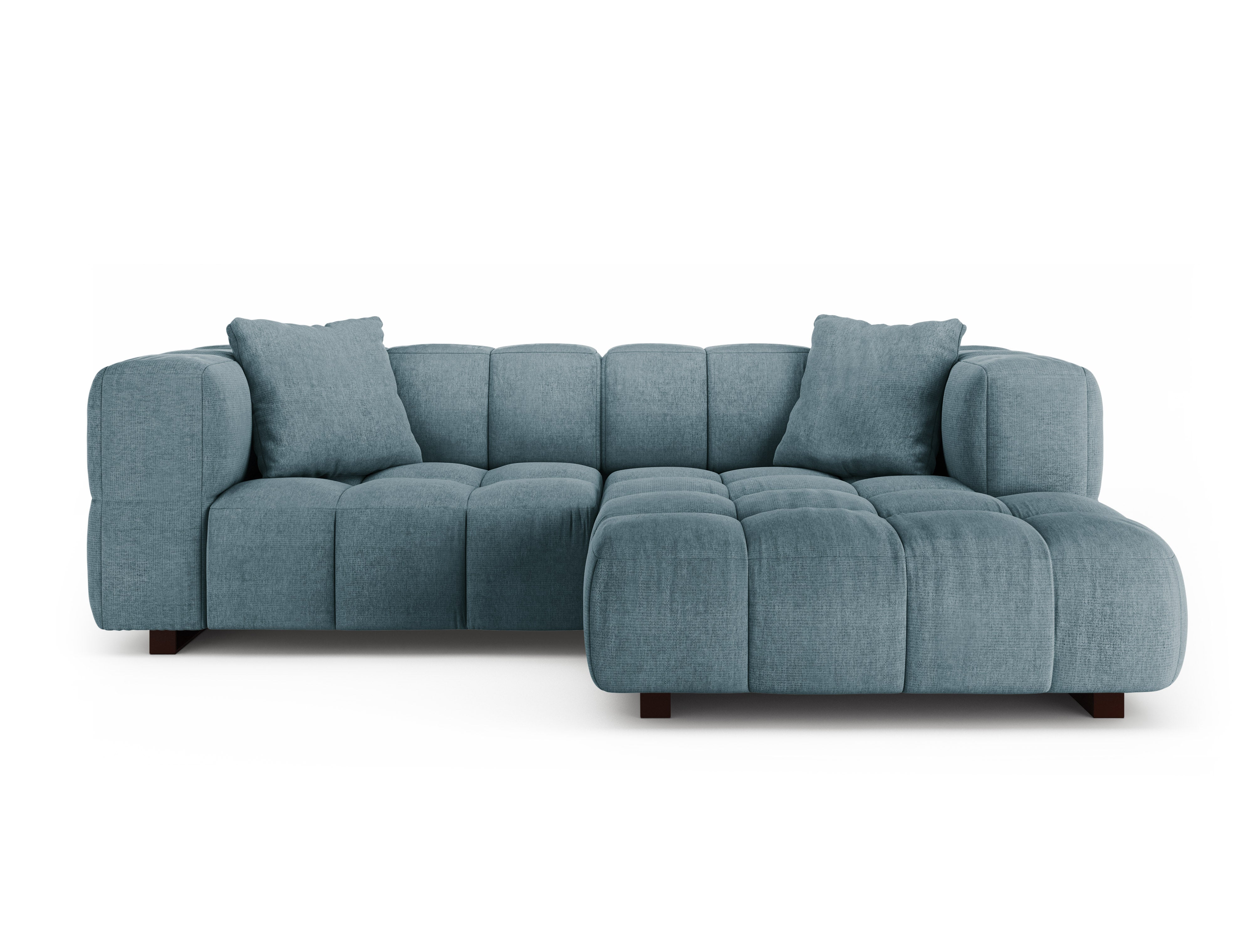Right-facing corner sofa bed PUMA light blue