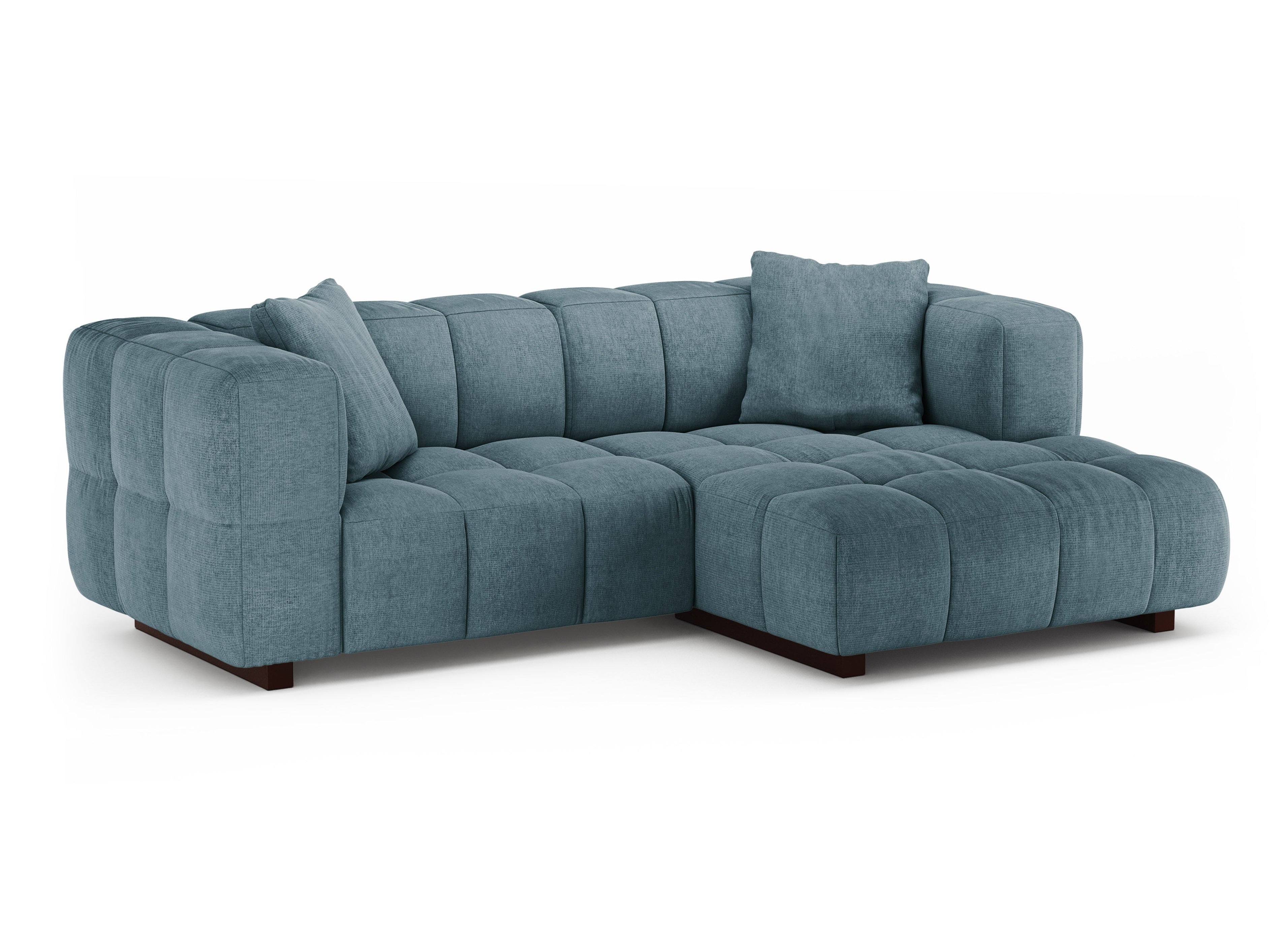 Right-facing corner sofa bed PUMA light blue
