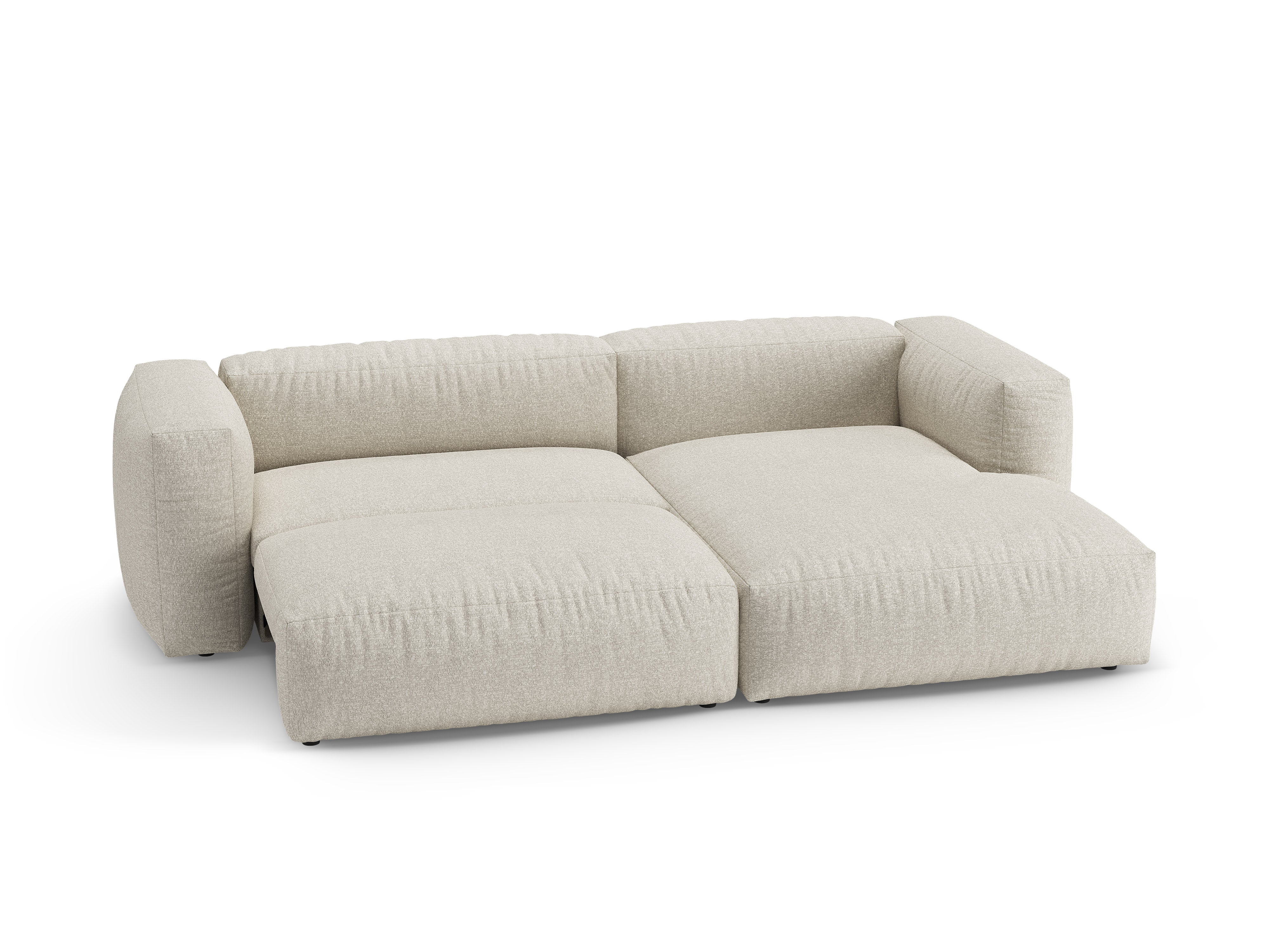 Right-facing corner sofa bed MARTINA beige boucle