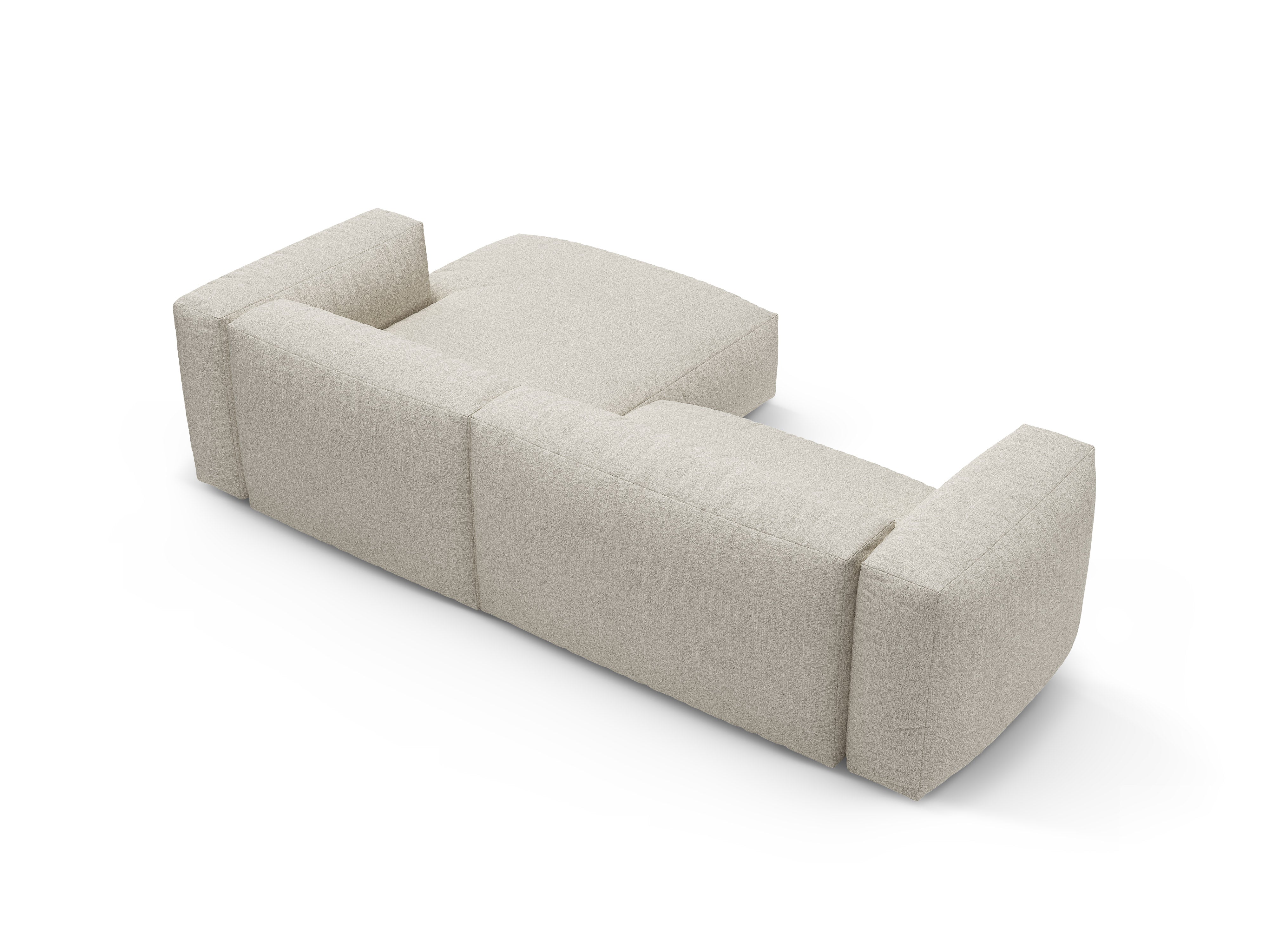 Right-facing corner sofa bed MARTINA beige boucle