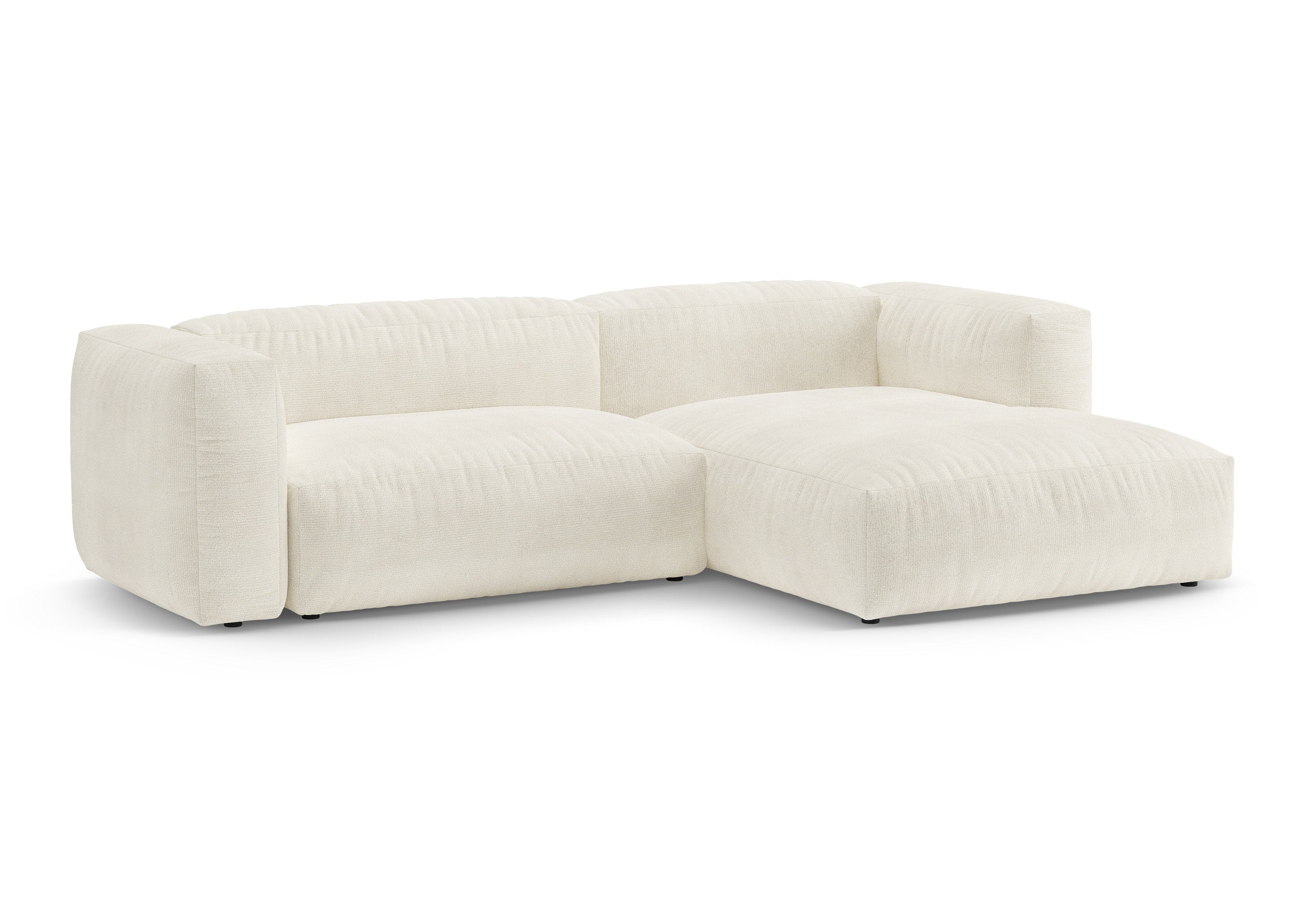Right-facing corner sofa bed MARTINA ivory boucle