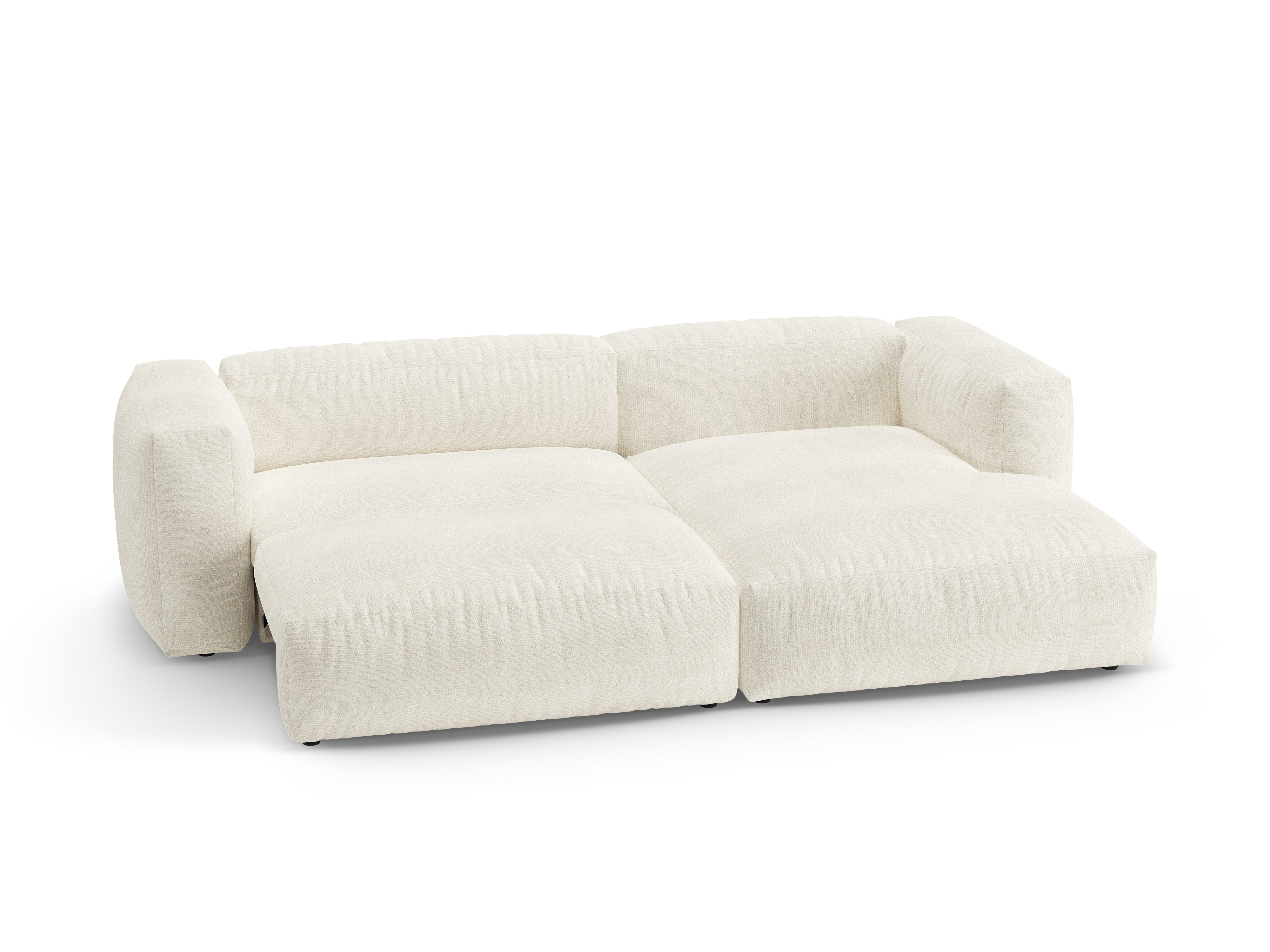 Right-facing corner sofa bed MARTINA ivory boucle