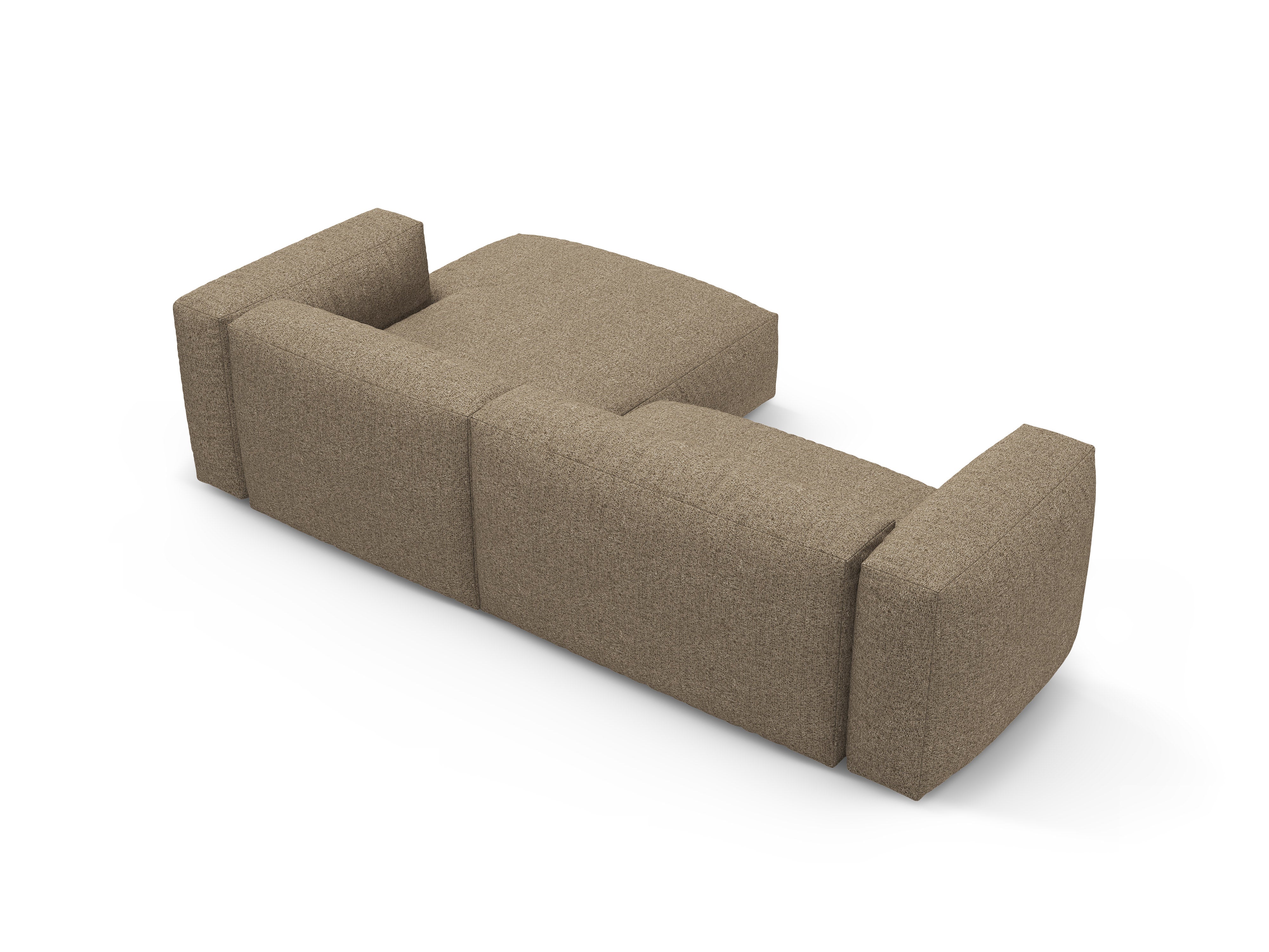 Right-facing corner sofa bed MARTINA cappuccino boucle