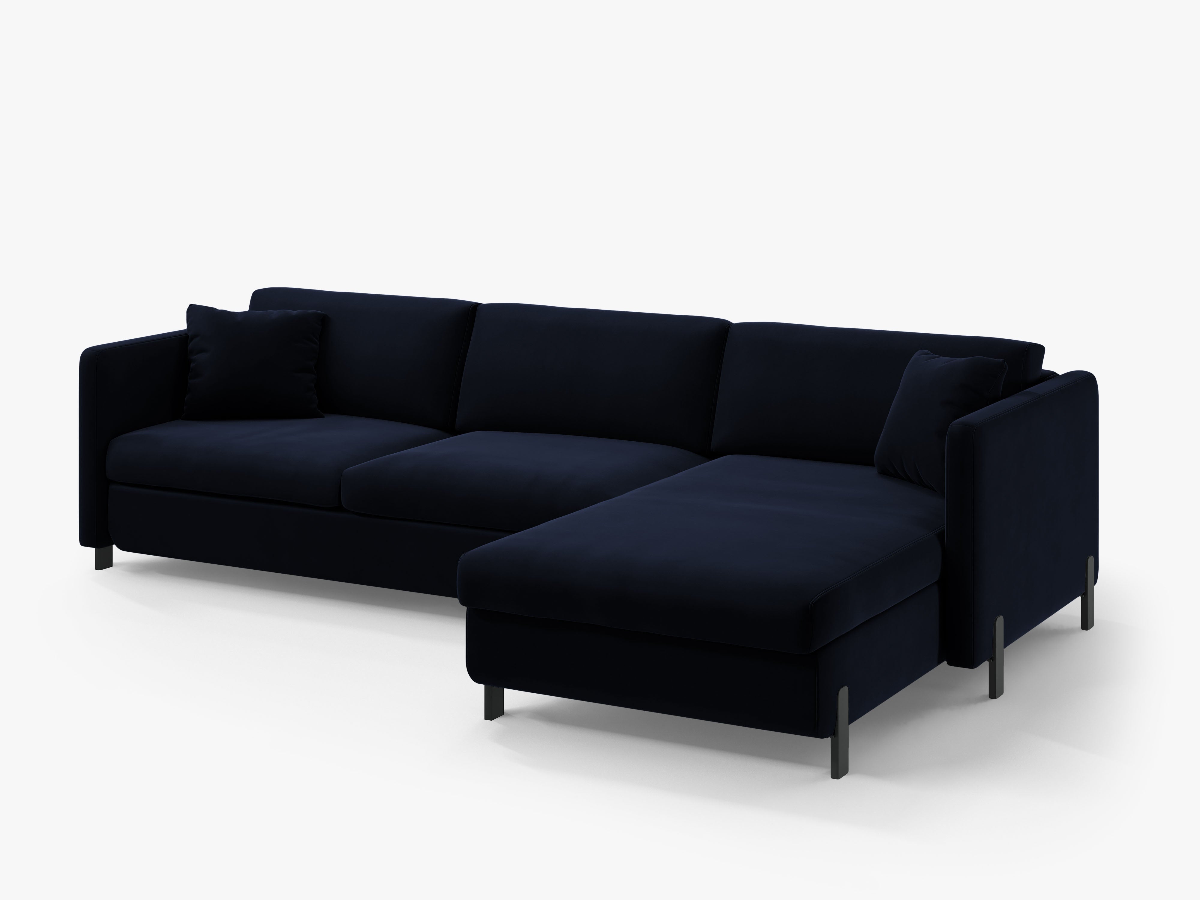 Velvet Right Corner Sofa with Bed Function, "Gloria", 5 Seats, Royal Blue, 280x170x80
Made in Europe