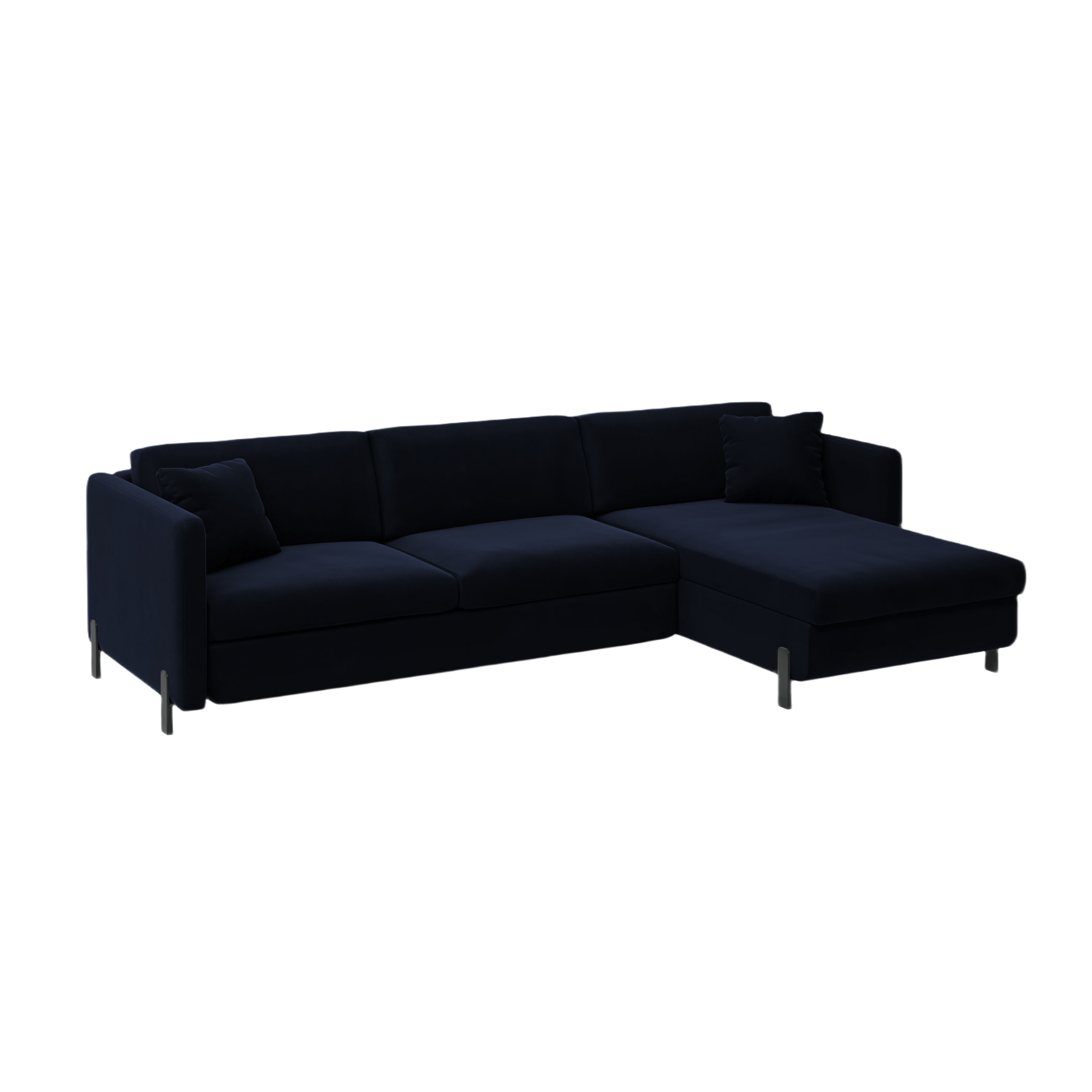 Velvet Right Corner Sofa with Bed Function, "Gloria", 5 Seats, Royal Blue, 280x170x80
Made in Europe
