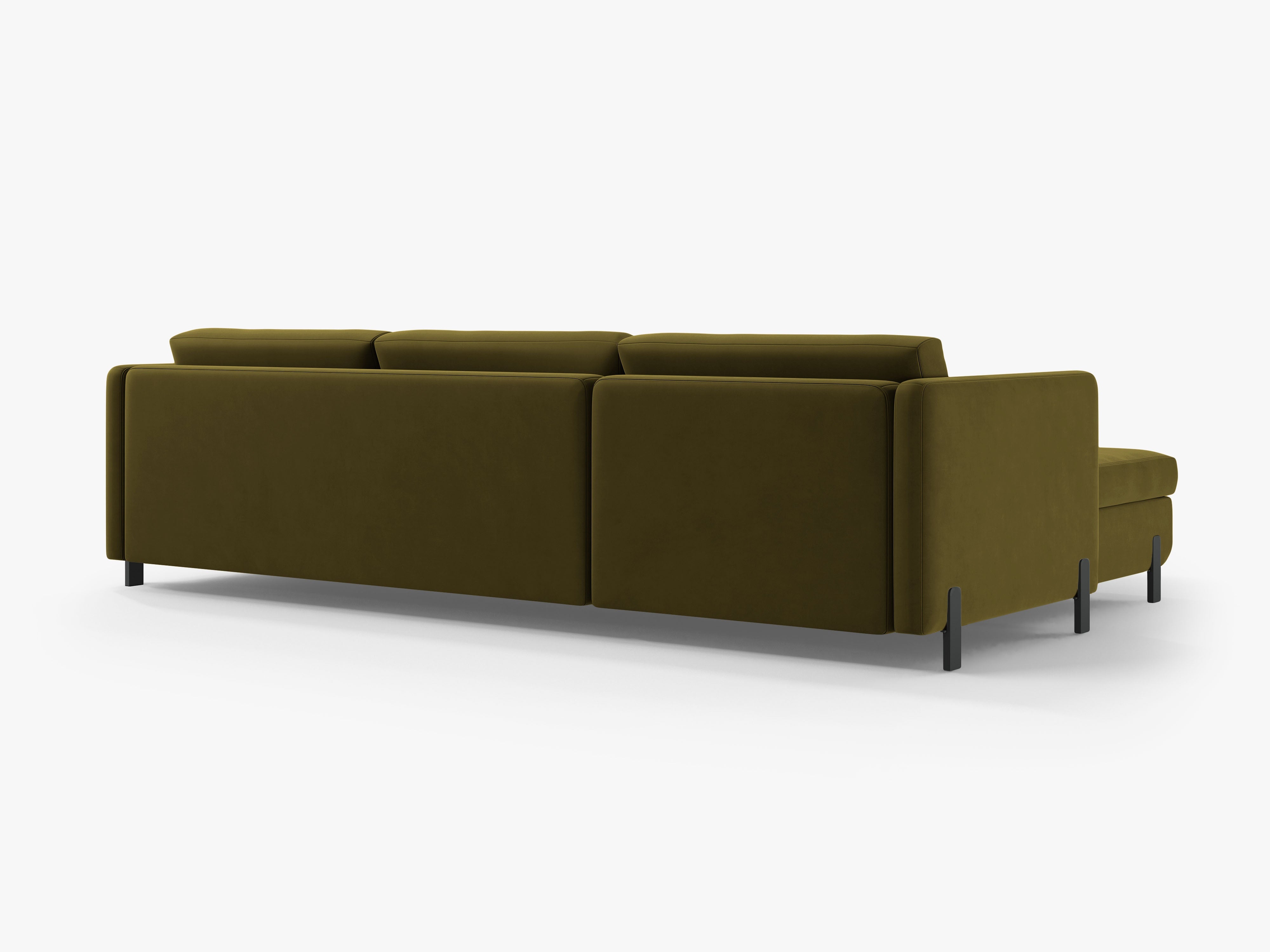 Velvet Right Corner Sofa with Bed Function, "Gloria", 5 Seats, Green, 280x170x80
Made in Europe