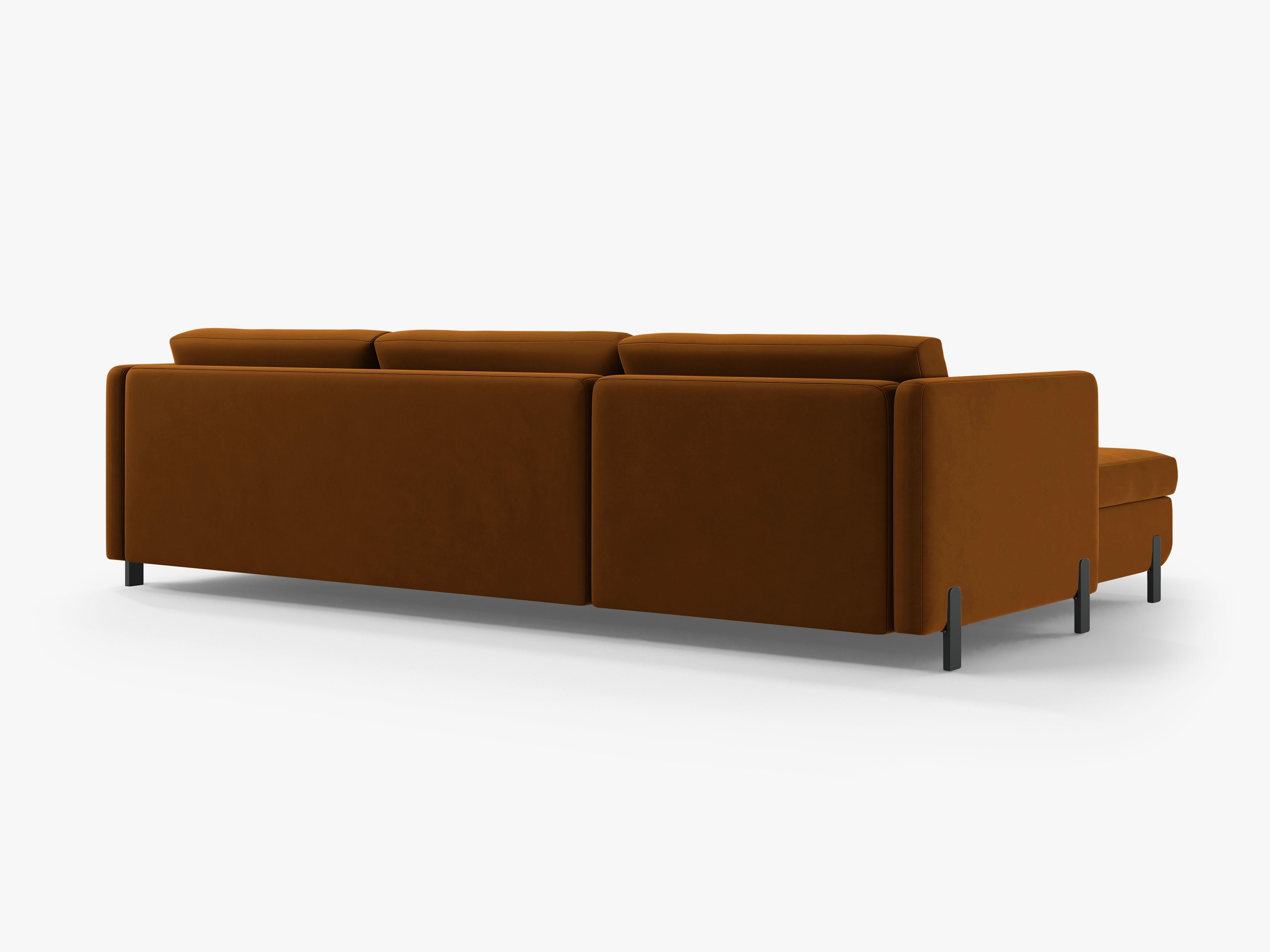 Velvet Right Corner Sofa with Bed Function, "Gloria", 5 Seats, Brown, 280x170x80
Made in Europe