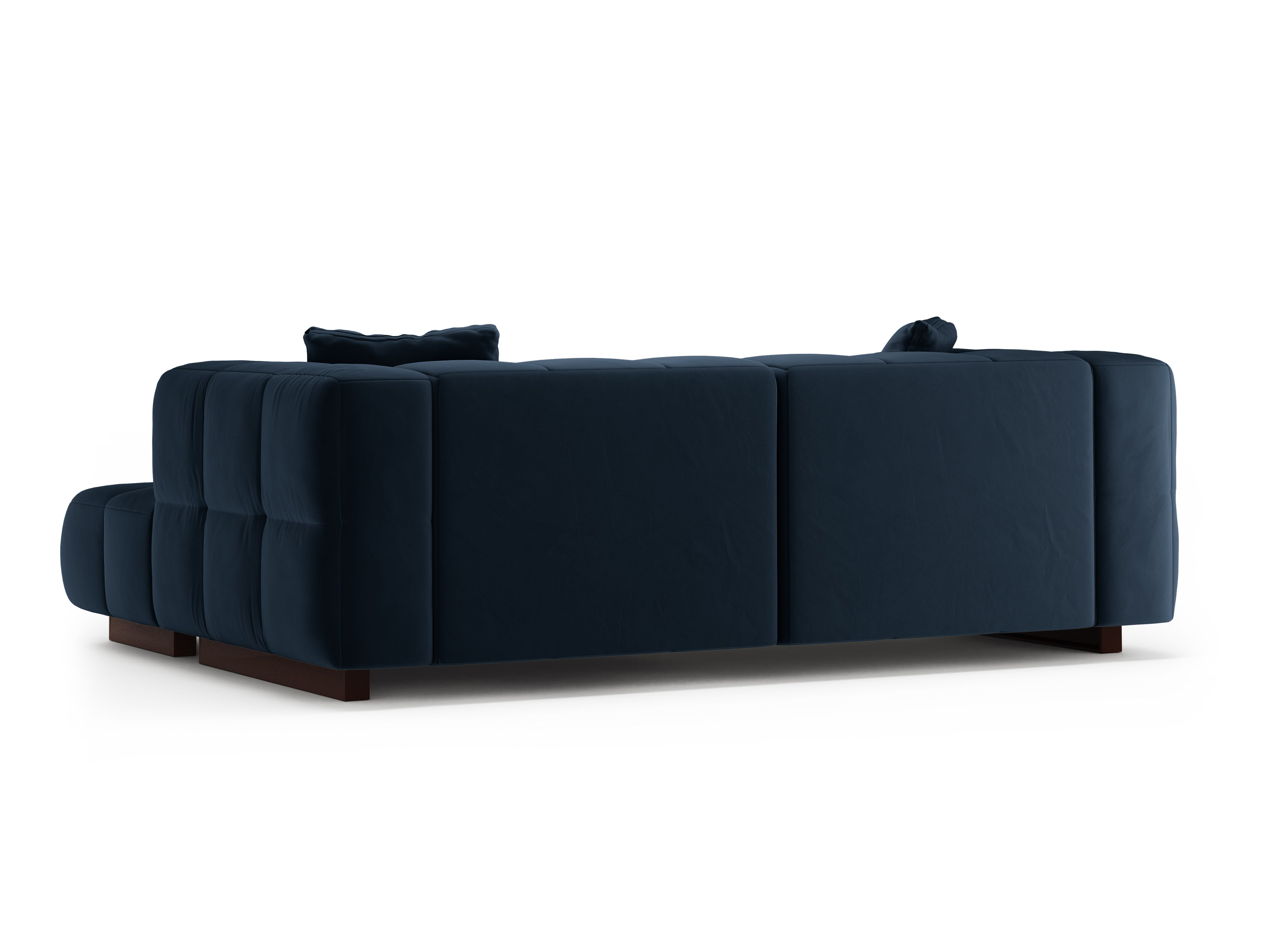 Samt-Ecksofa rechts mit Schlaffunktion PUMA königsblau