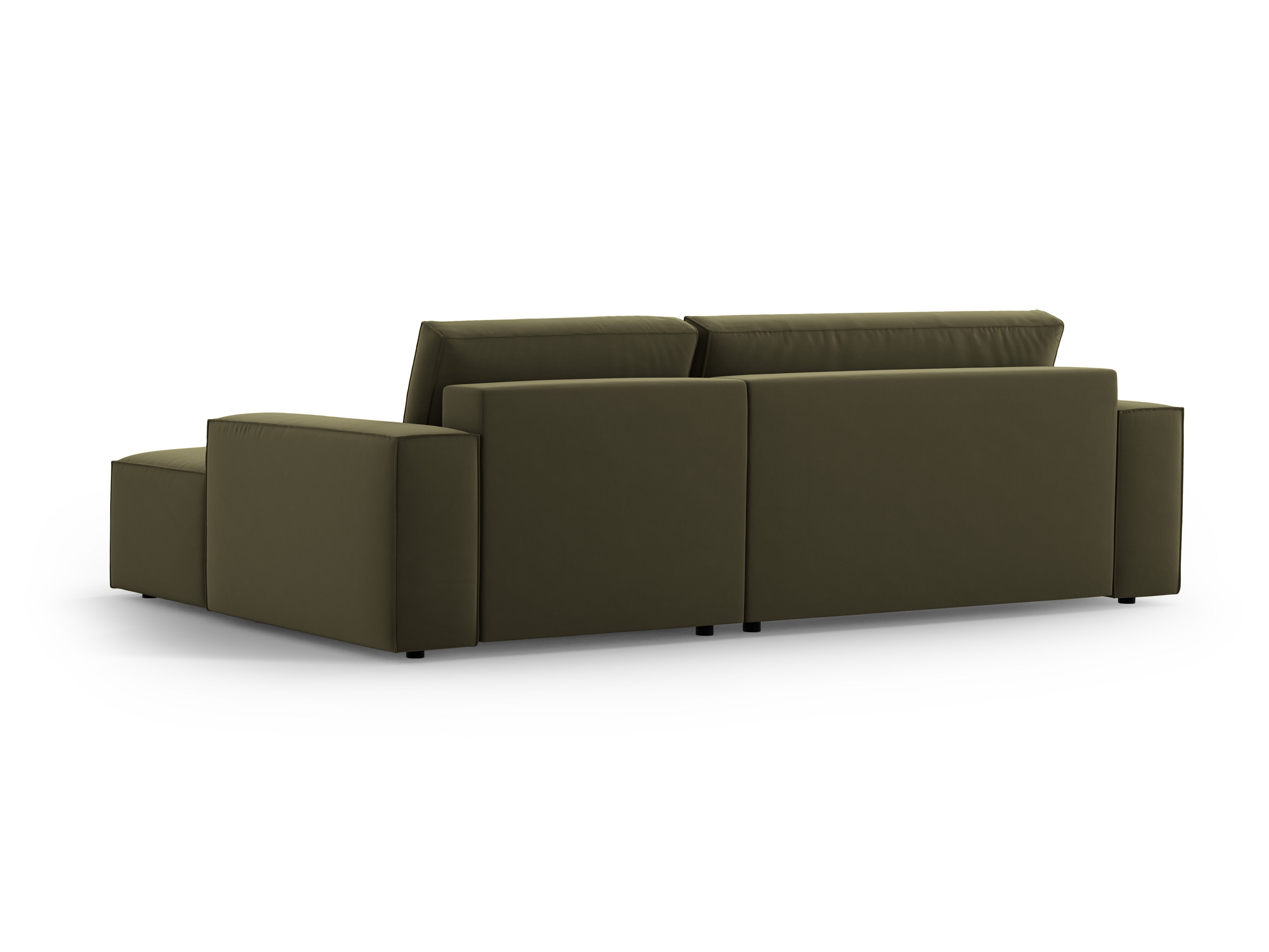 Right-facing velvet corner sofa bed JODIE green