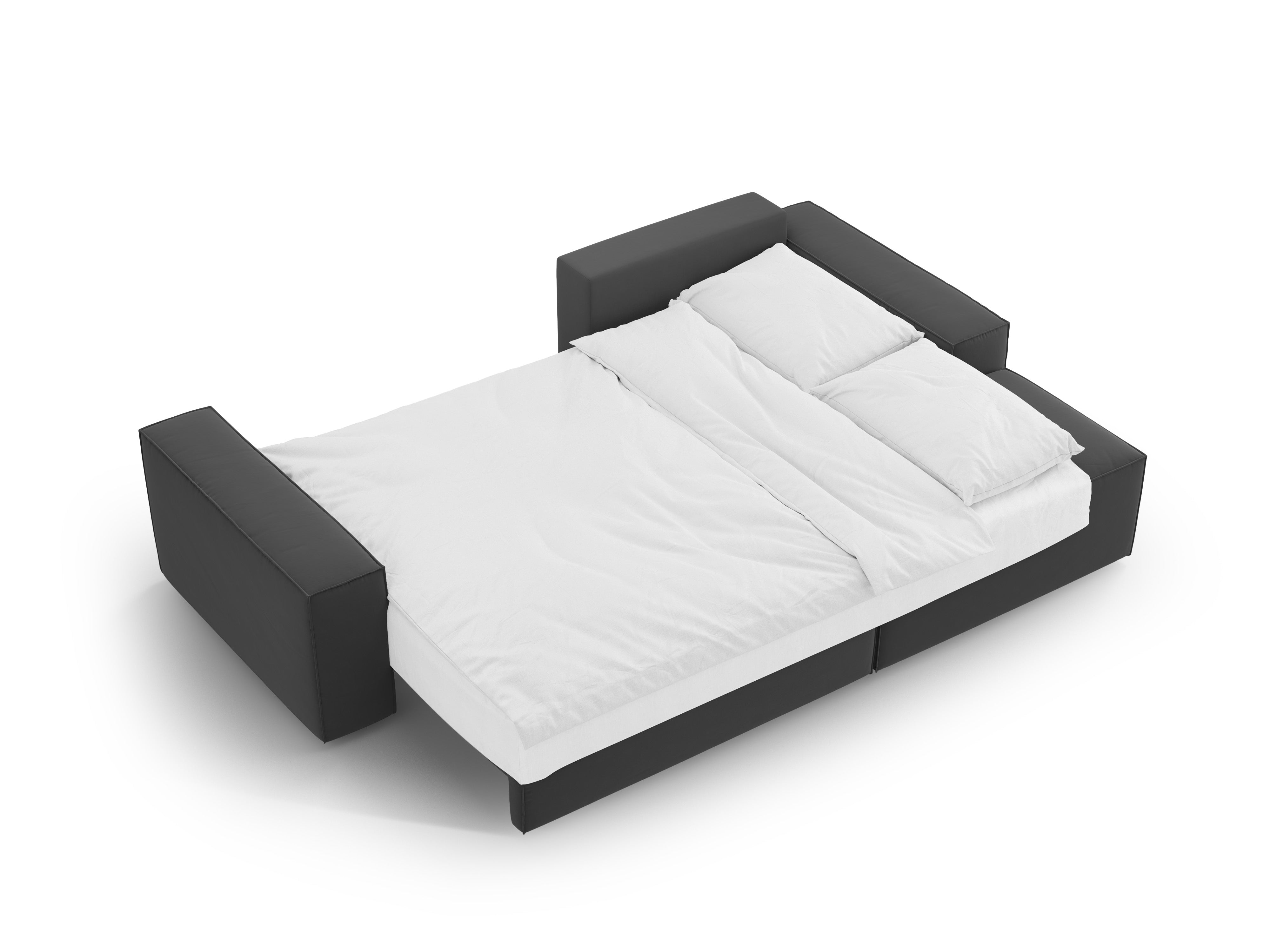 Samt-Ecksofa rechts mit Schlaffunktion JODIE grau