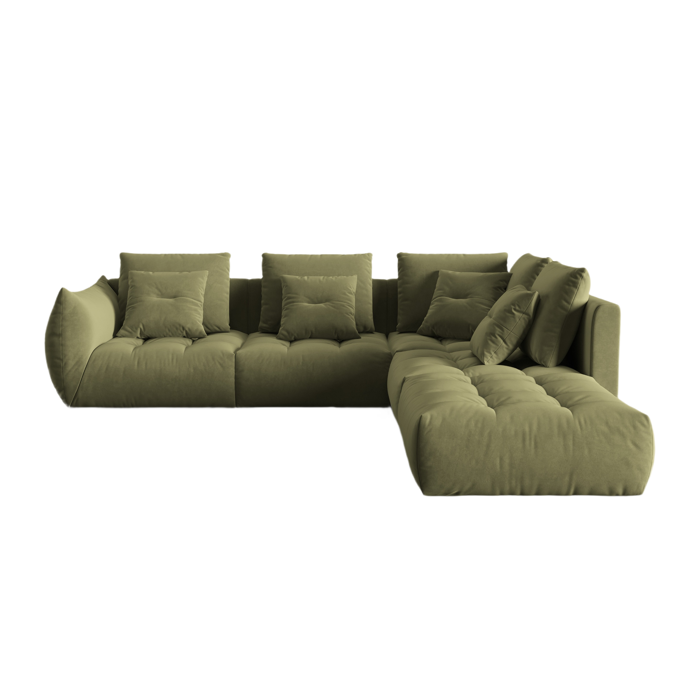 Velvet Modular Right Ecke Sofa, "Bloom", 4 Sitze, hellgrün, 316x310x95
In Europa gemacht