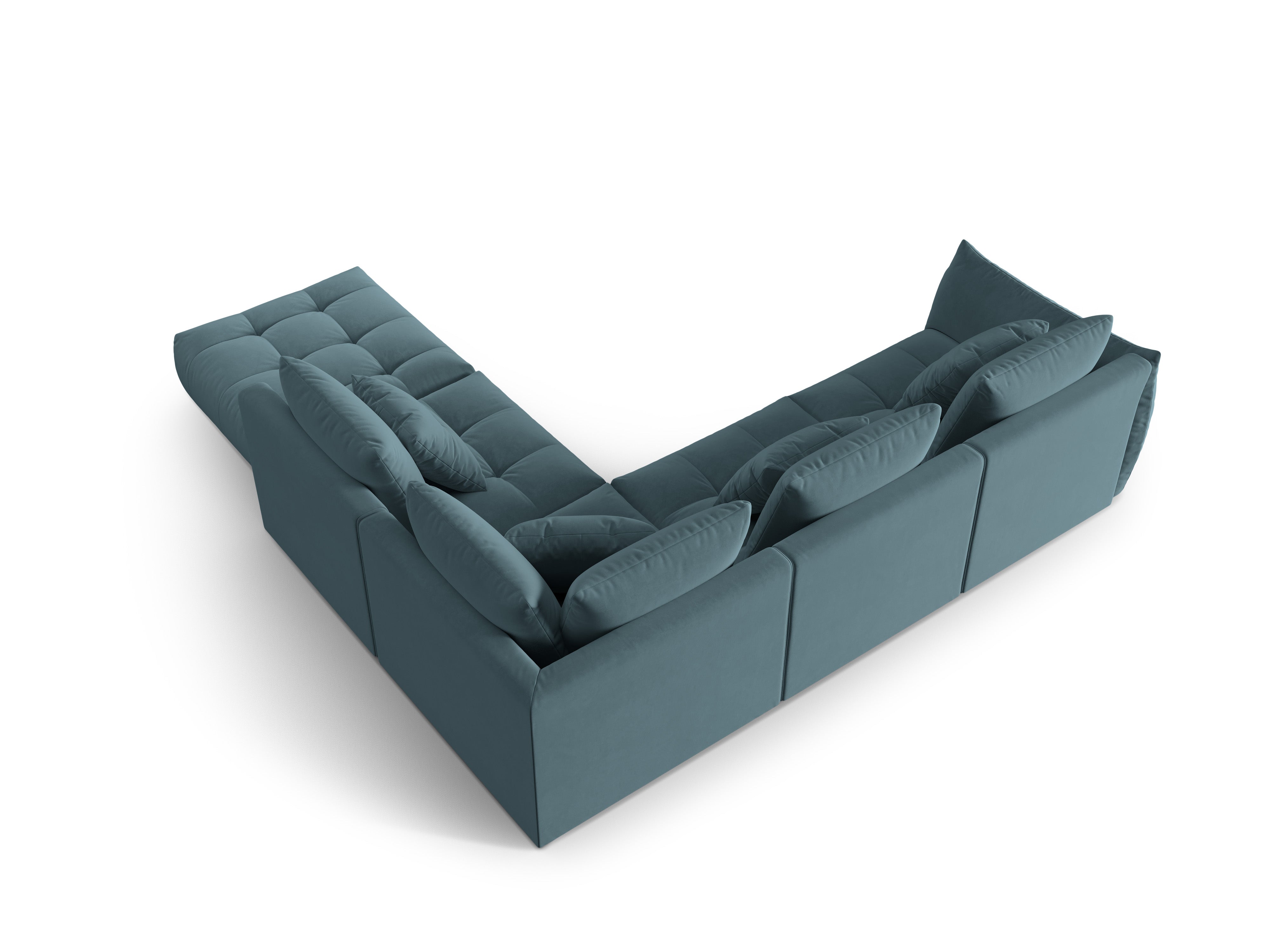 Velvet Modular Right Corner Sofa, "Bloom", 4 Sitze, Pastellblau, 316x310x95
In Europa gemacht
