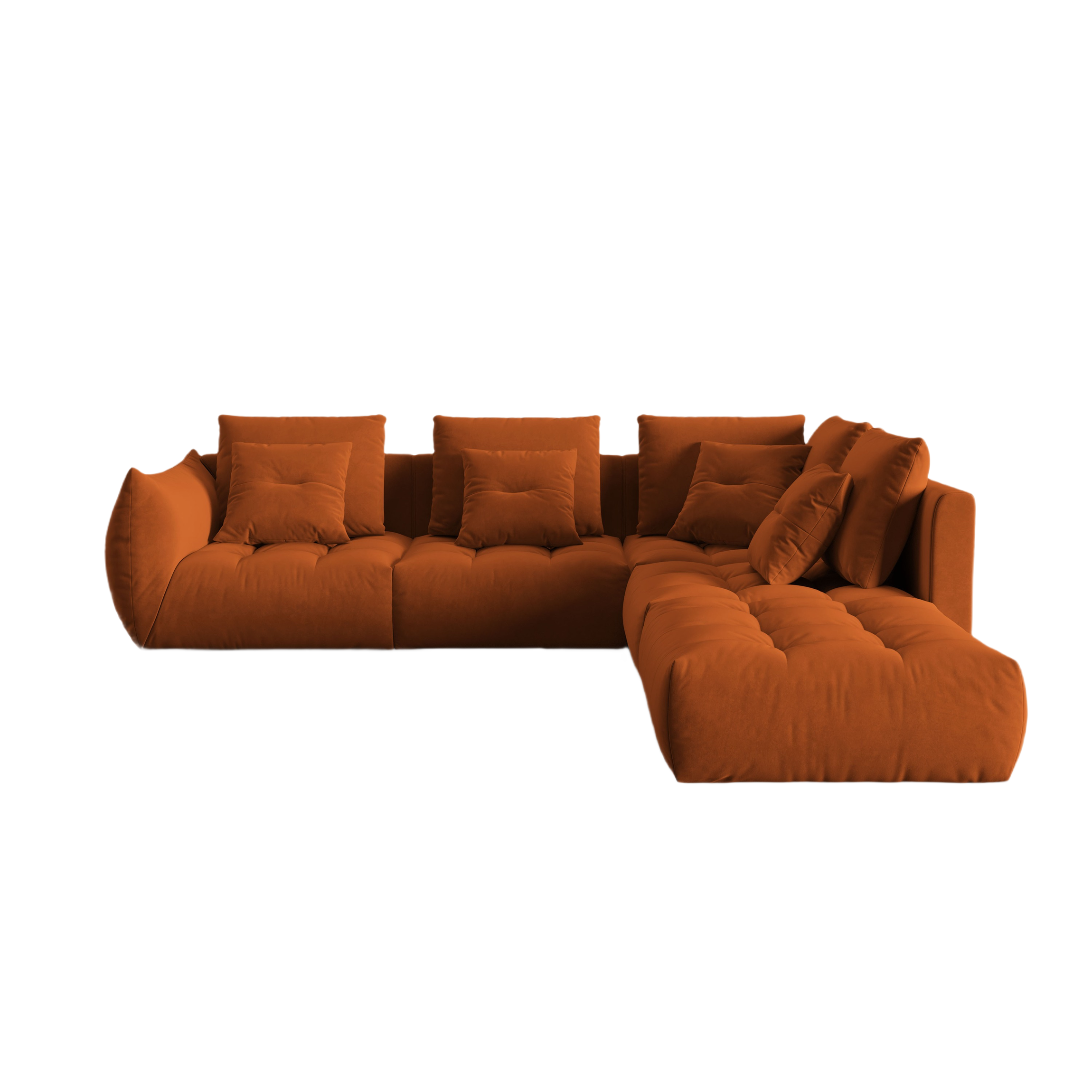 Velvet Modular Right Corner Sofa, "Bloom", 4 Sitze, Terrakotta, 316x310x95
In Europa gemacht
