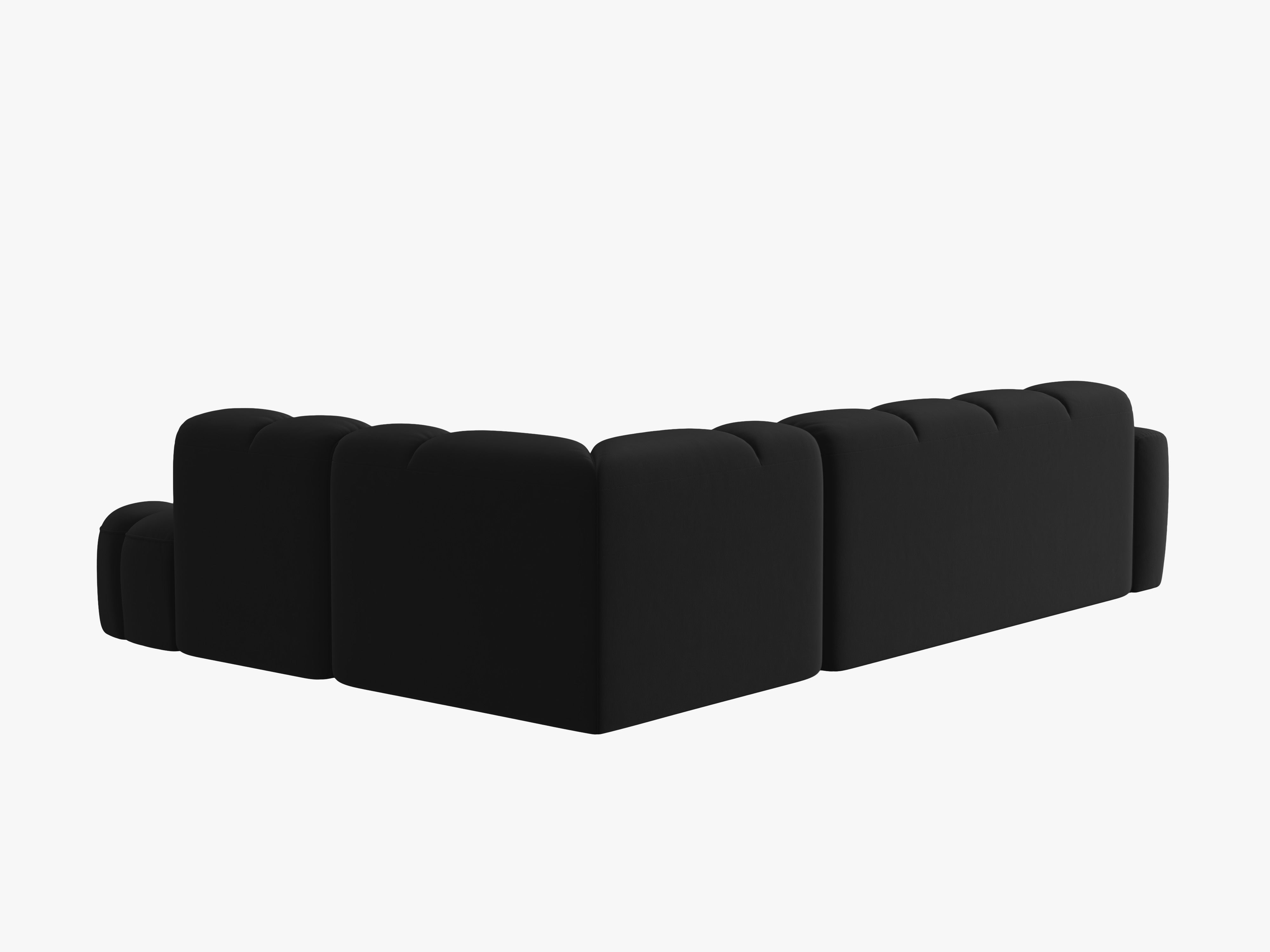 Sofa narożna aksamitna prawostronna LISA czarny