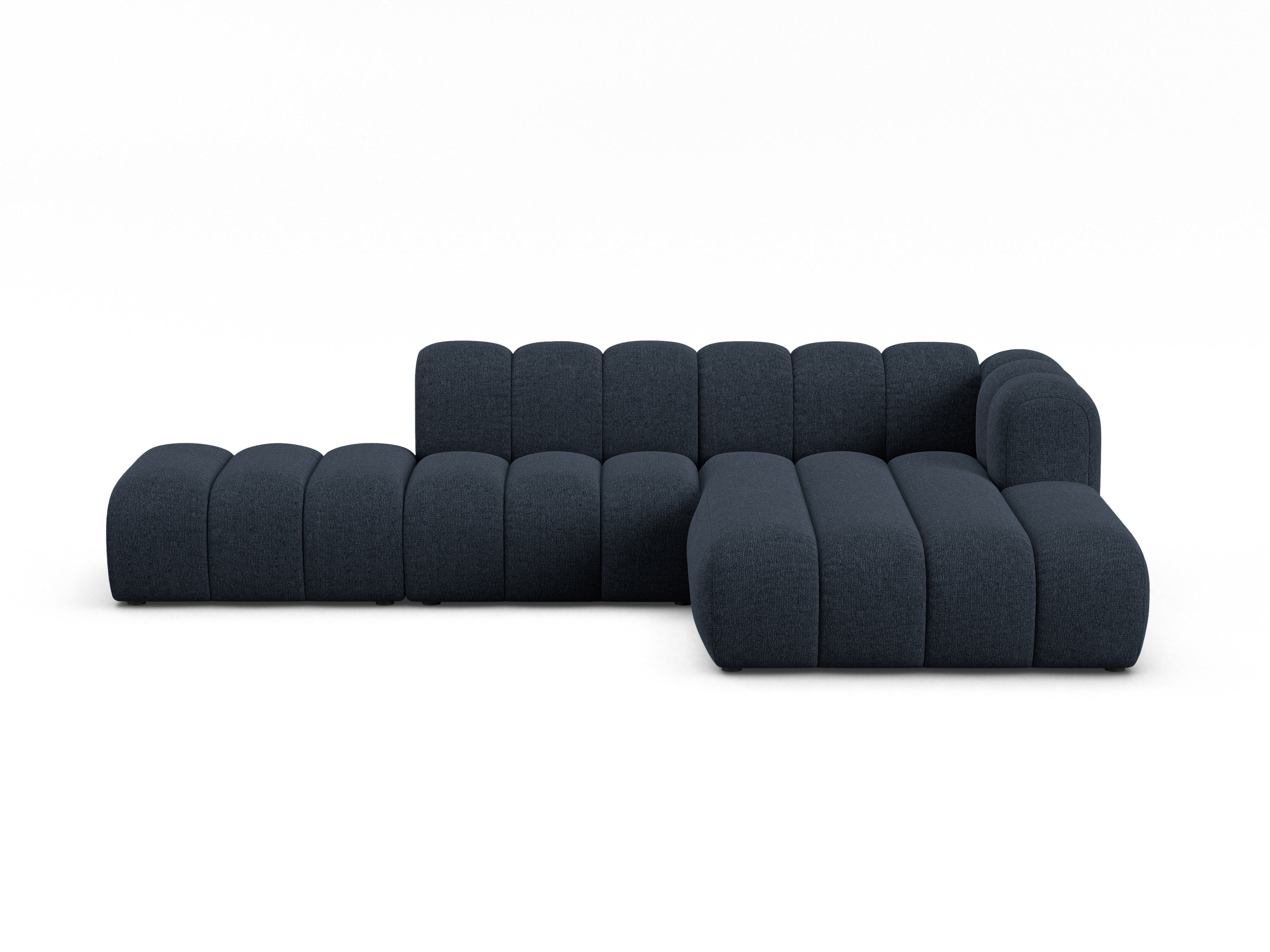 5-seater right-facing corner sofa LUPINE navy chenille