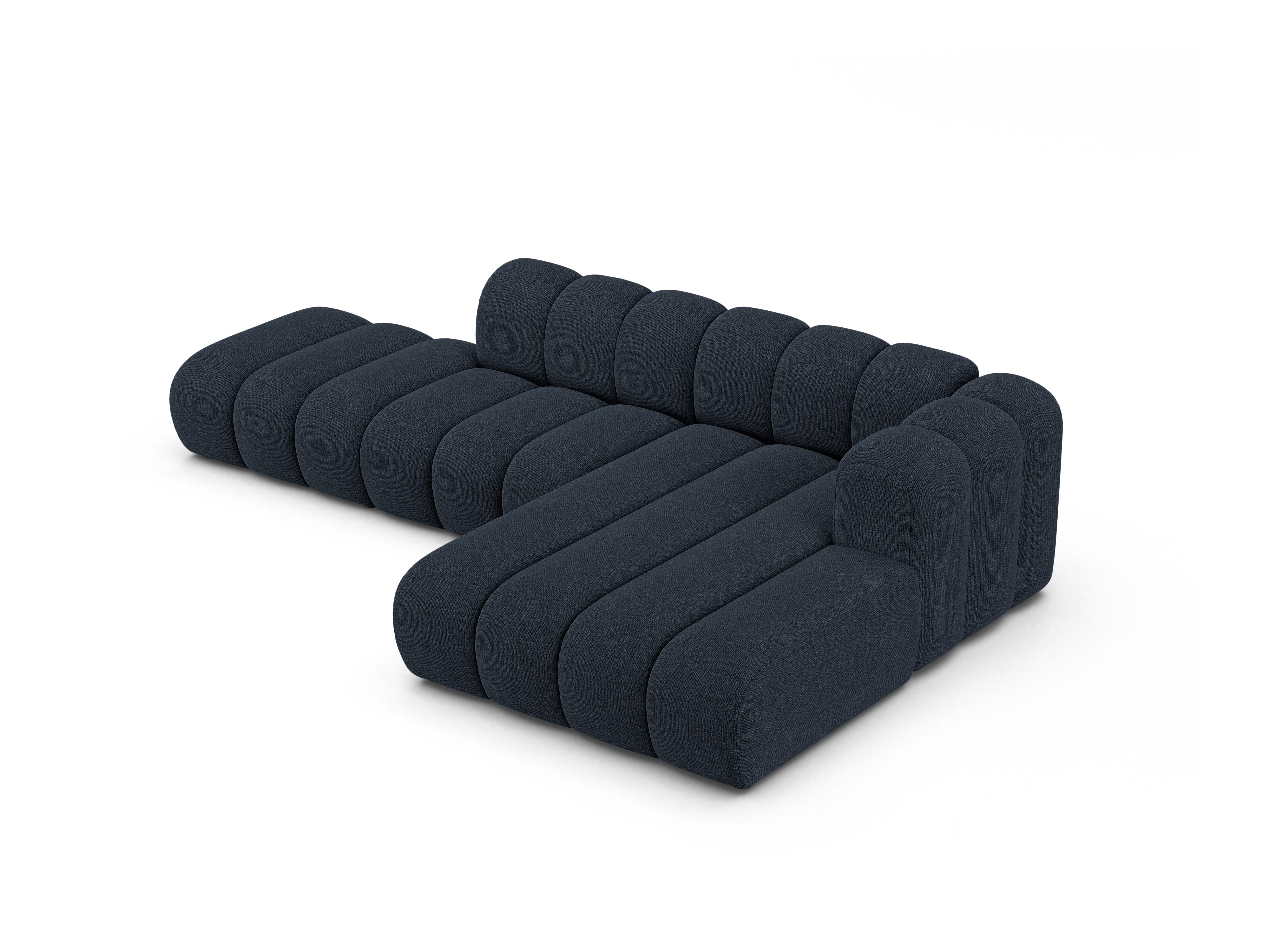 5-seater right-facing corner sofa LUPINE navy chenille
