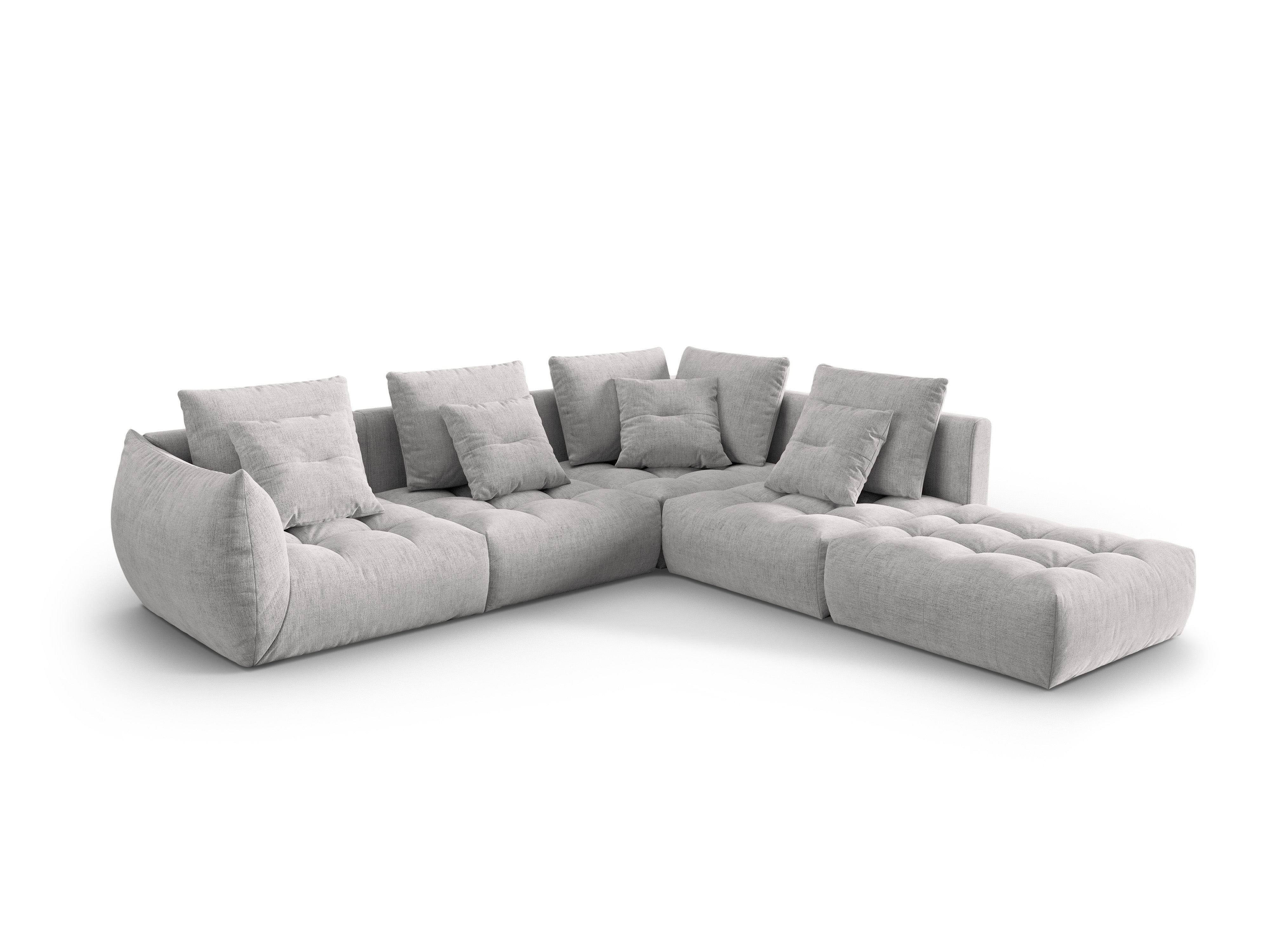 Modularer rechter Ecksofa, "Bloom", 4 Sitze, Silber, 316x310x95
In Europa gemacht