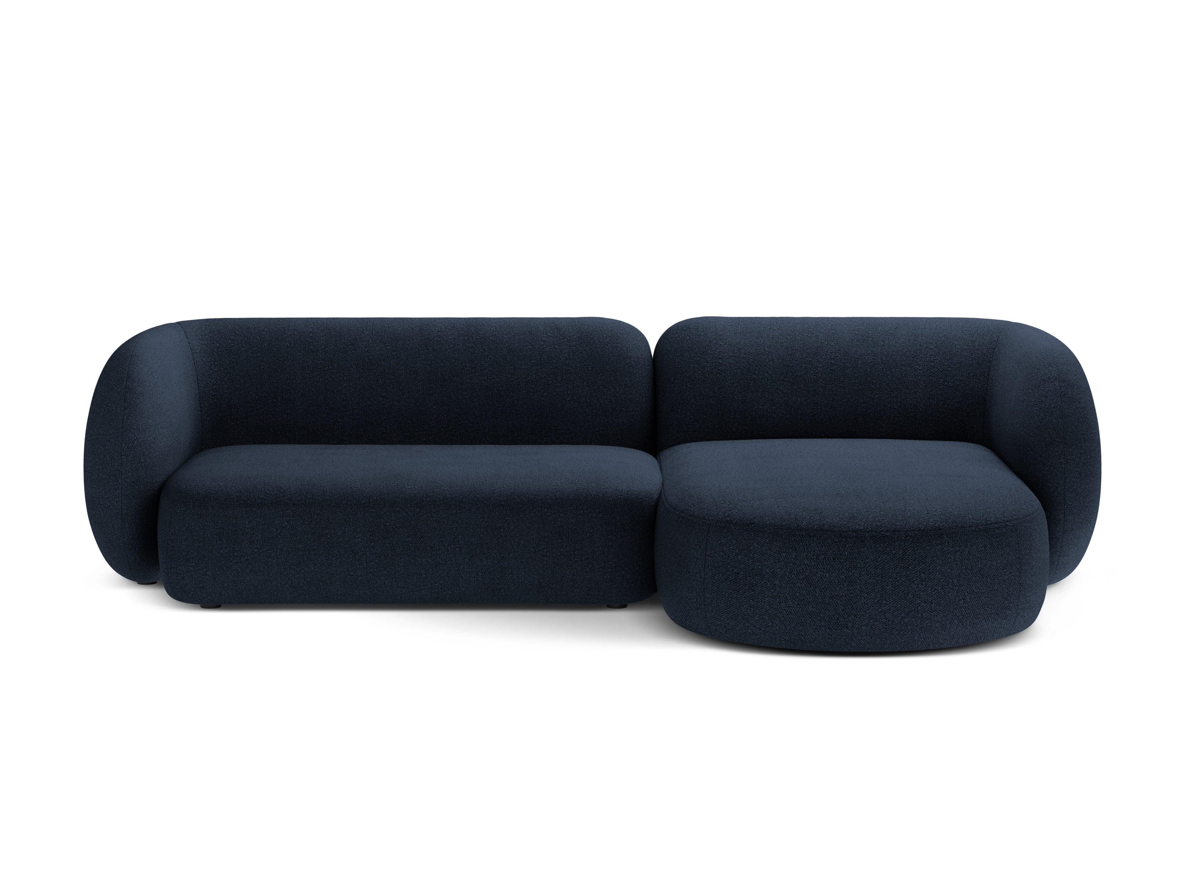 Rechtsseitige 3-Sitzer-Eckcouch KATE in marineblauem Boucle