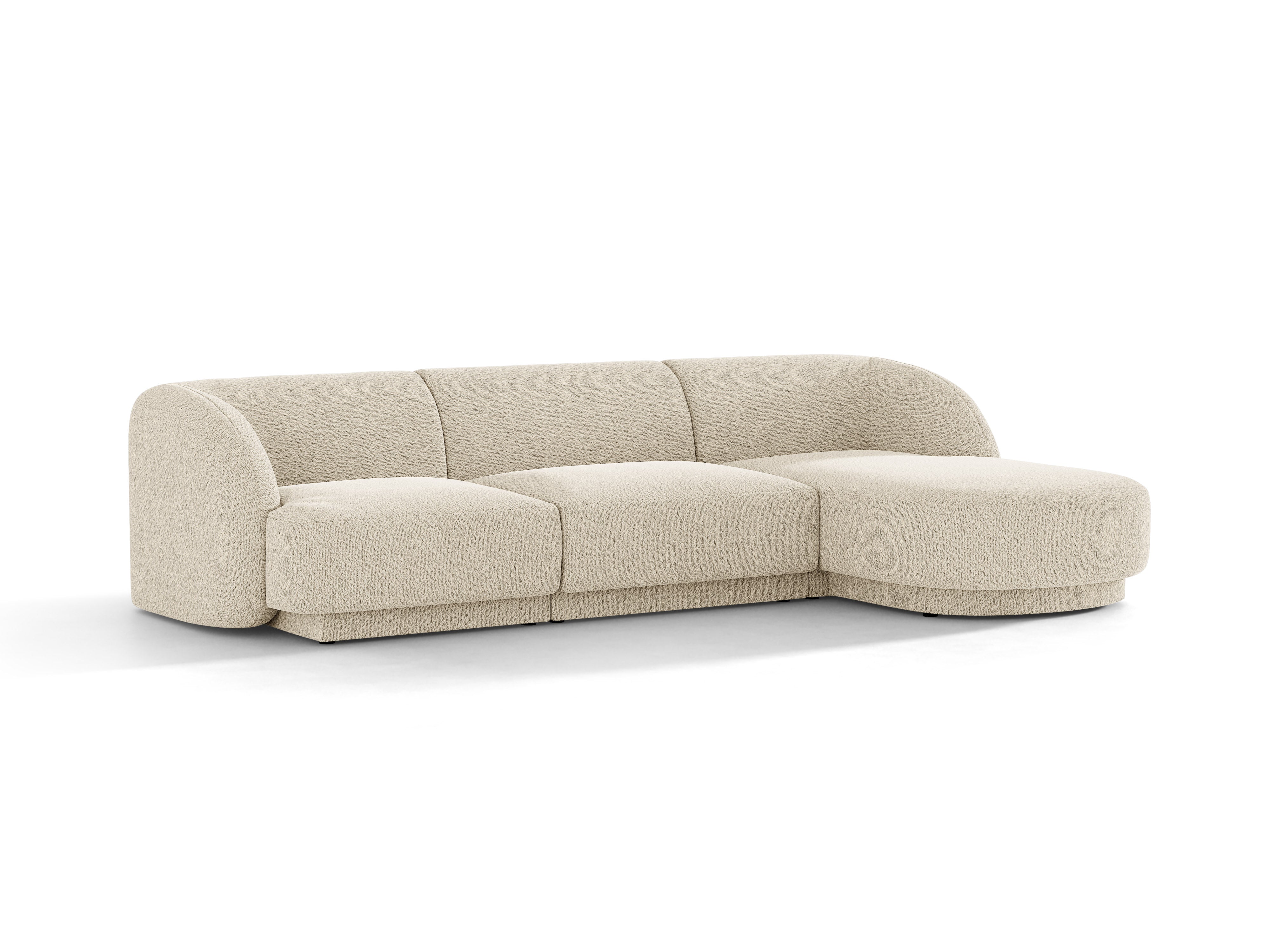 4-sitzige rechteckige Eckcouch MILEY beige Boucle
